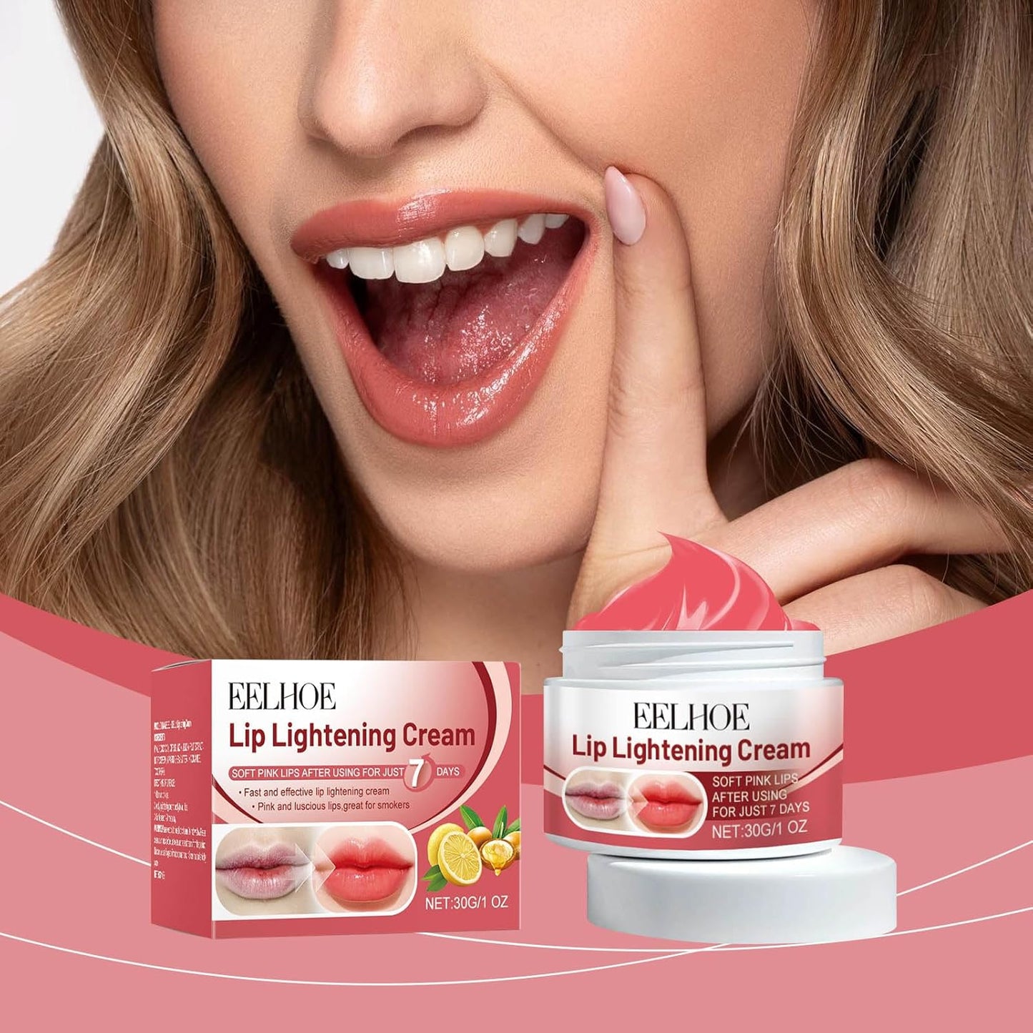 Lemon Lip Lightening Cream, Lip Balms & Moisturizers Lip Lightening for Dark Lips, Natural Lip Exfoliator with Shea Butter and Vitamin E, Lip Lightener for Dry, Chapped, Reduce Fine Lines Lip