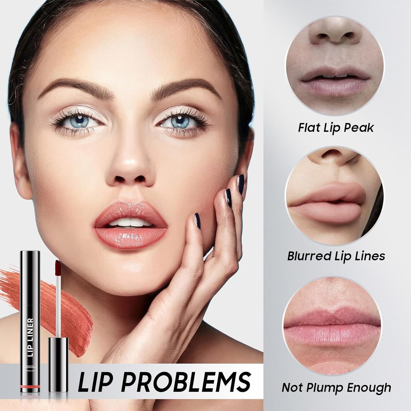 Lip Stain Peel Off - Waterproof Comfortable Vivid Color Peel Lip Liner Non-Stick Cup, Lip Tattoo Peel Off for Beauty & Charming Lip Makeup with All-Day | Vegan and Cruelty Free (#01 Nude)