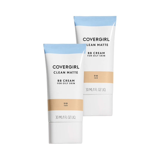 Covergirl Clean Matte BB Cream for Oily Skin, 510 Fair, 1 Fl Oz, Pack of 2 (Packaging May Vary)