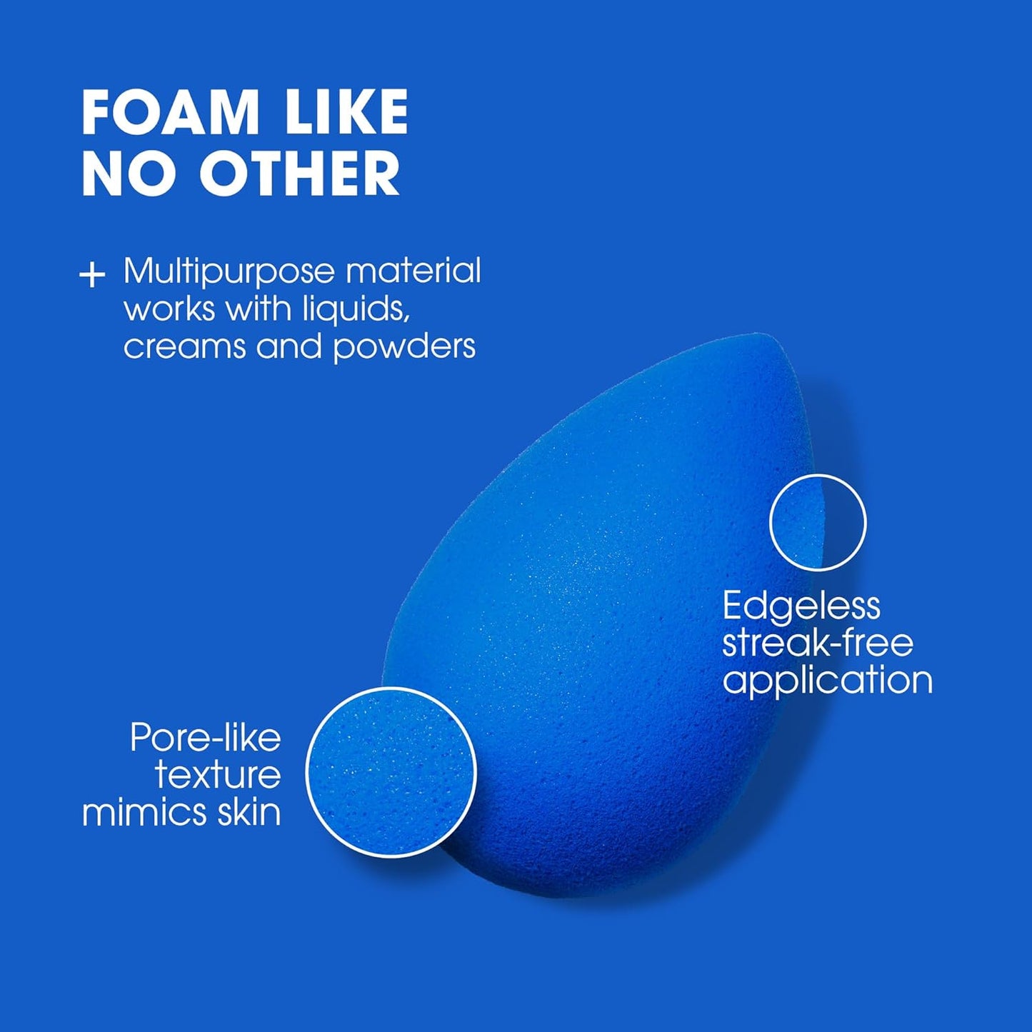 Beautyblender® | Sapphire Beauty Blender Makeup Sponge, Super-Soft Foam Easily Blends Foundations, Powders & Creams, Made in USA, Reusable, Washable, Streak Free Application, Vegan, Cruelty Free