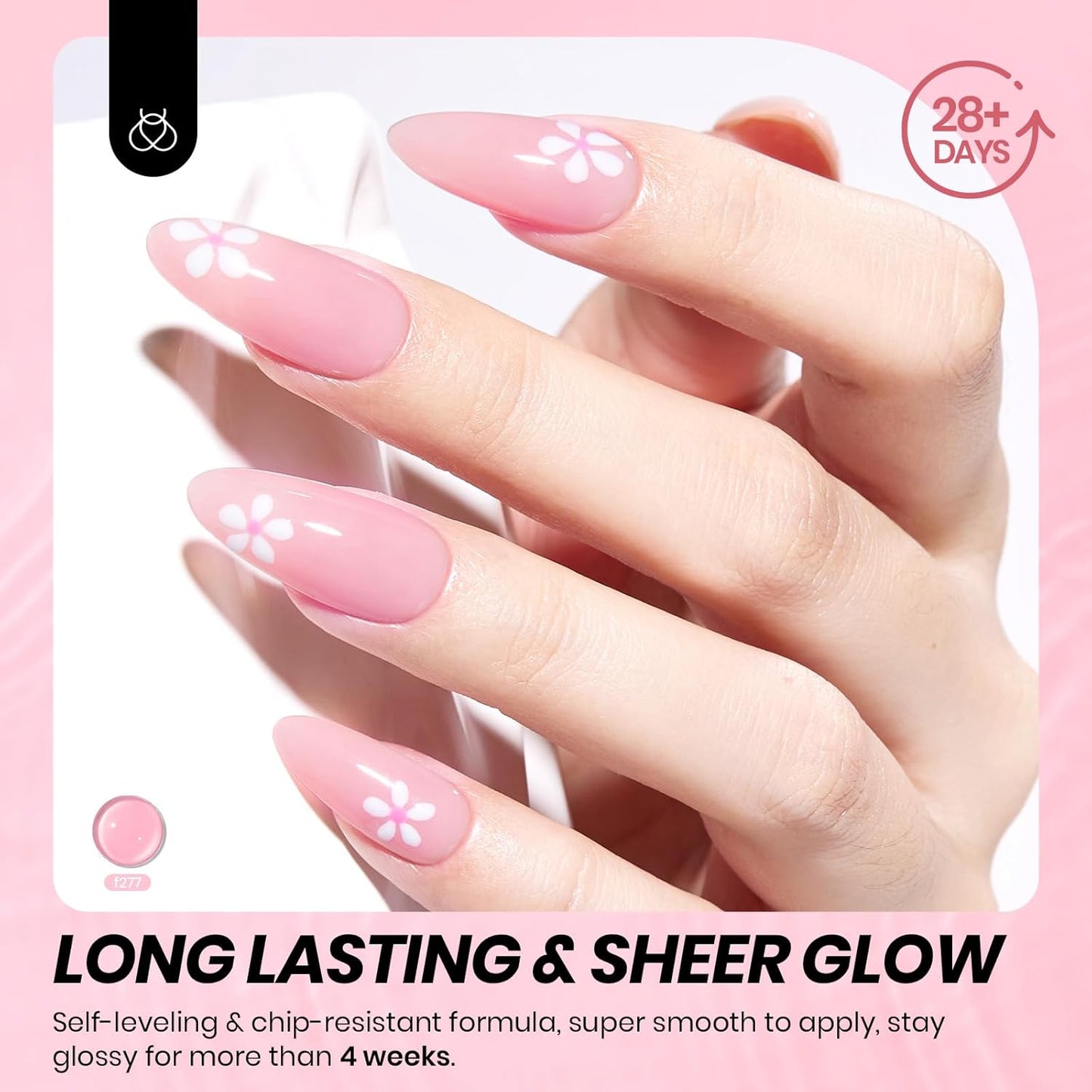 Beetles Pink Gel Nail Polish - 15ML Baby Pink Nude Gel Polish Nail Concealer Jelly Sheer Translucent Effect Soak Off UV French Nail Art Design Manicure Gift for Women