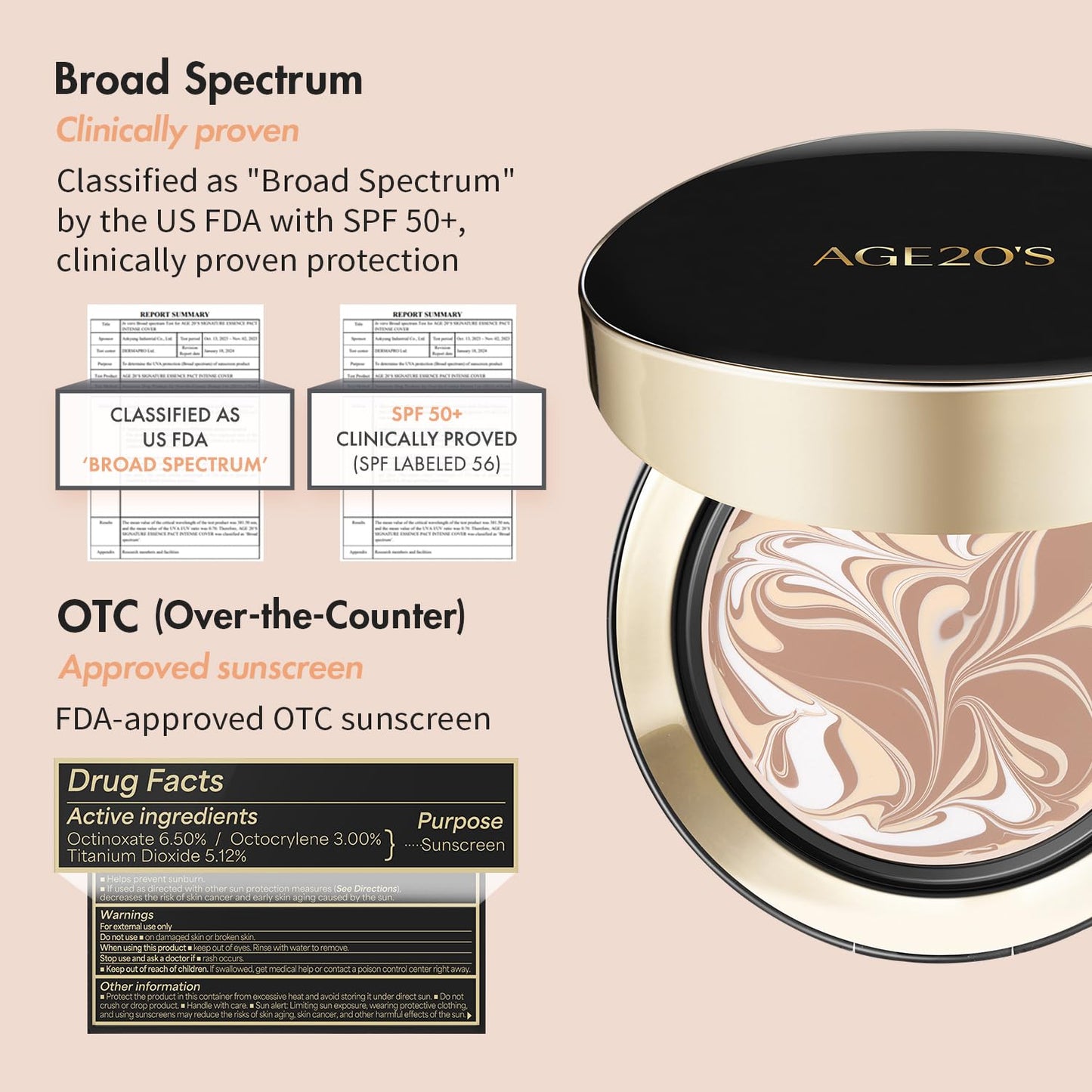 AGE20'S Signature Essence Pact SPF 50+ | Pack of 1 | 21N VANILLA | Cream Foundation, Dewy Finish, Natural Coverage | Korean Cushion Foundation