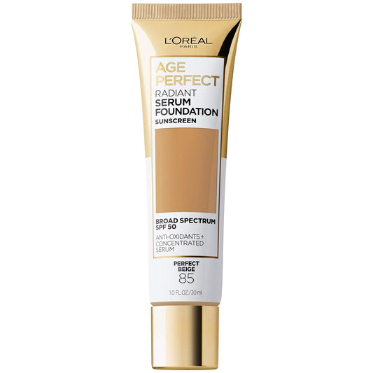 L'Oreal Paris Age Perfect Radiant Serum Foundation with SPF 50, Perfect Beige, 1 Ounce