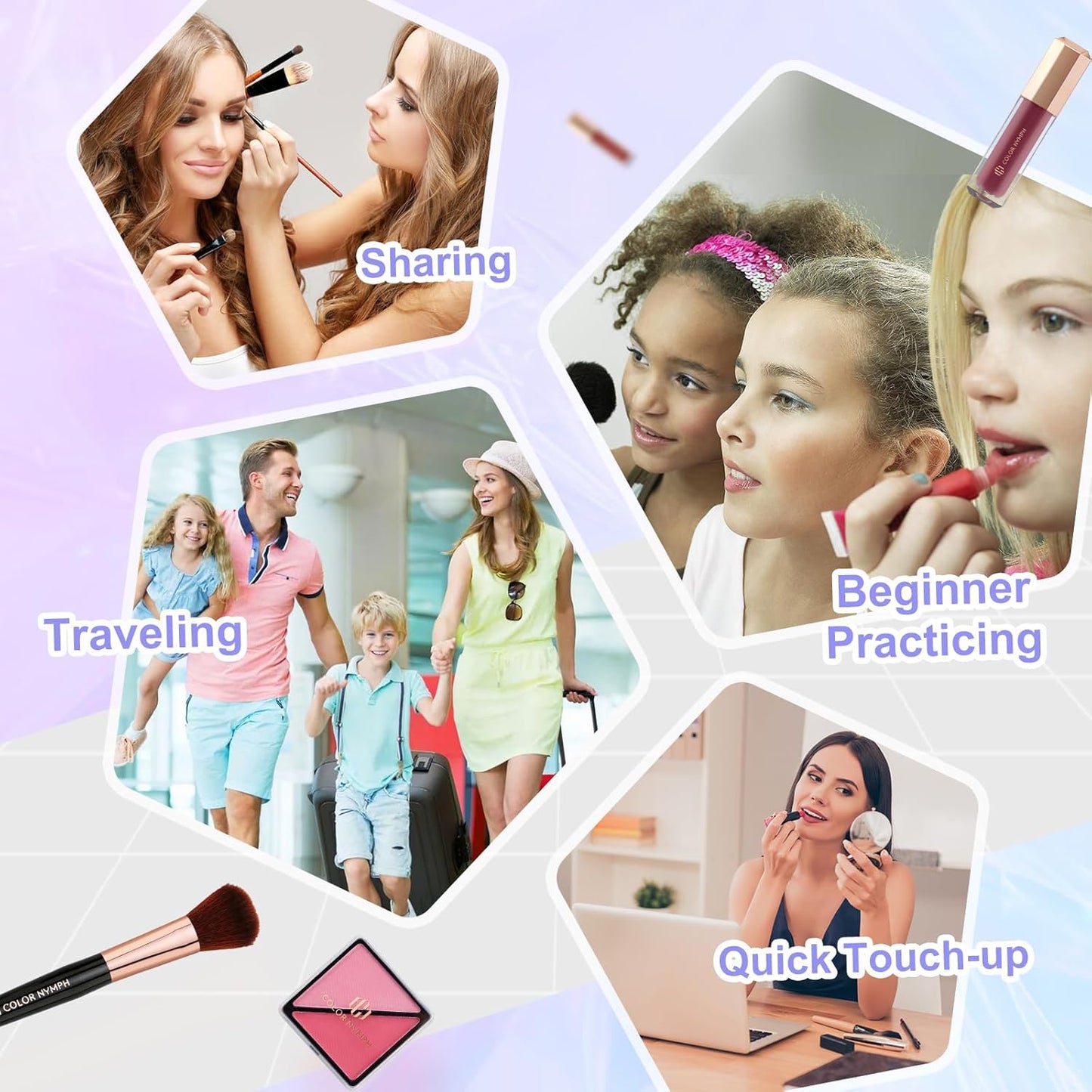 Color Nymph Makeup Kit For Women, Girls Makeup Set For Teens Professional Make Up Kits With Travel Case Full Cosmetics Kit w/ 35 Colors Eyeshadows Lipstick Blush Brushes Lipgloss Mascara