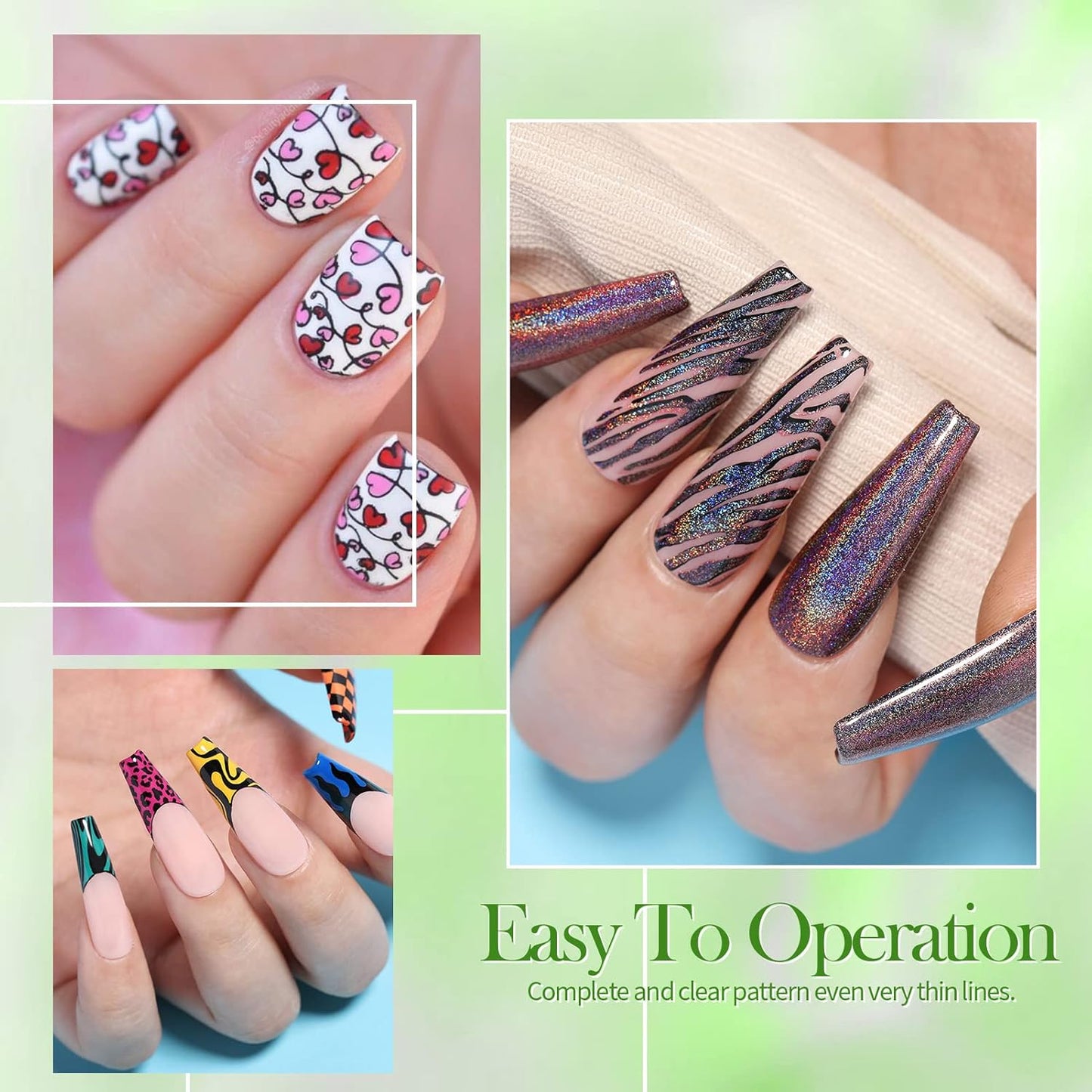 Born Pretty Nail Art Stamping Polish Holographic Chameleon Effect Fingernail Stamp Polish Set Manicure Print Nail Polish for Stamping Plates 24 Colors Bulk Nail Polish Set Gift Collection