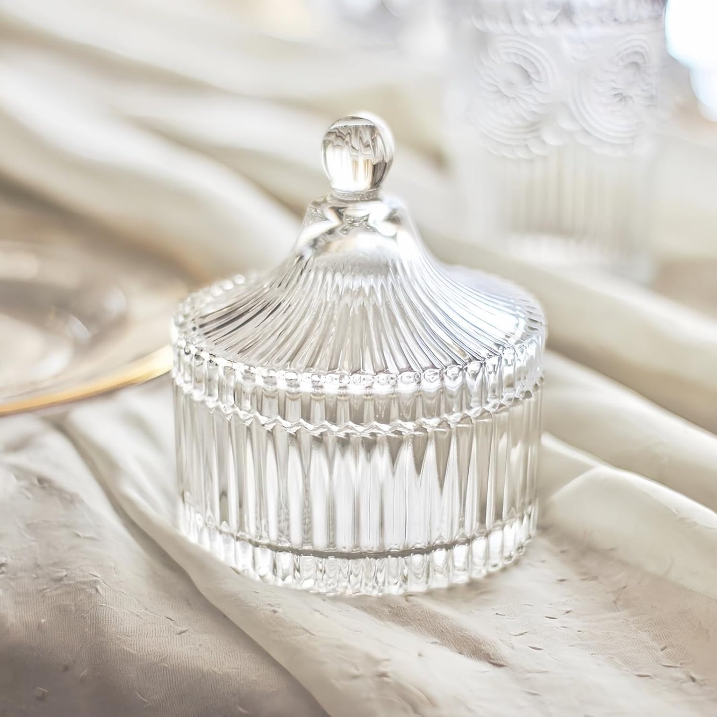 2 Pcs Large Body Powder Puff and Container Powder Container with Puff Powder Puff Crystal Container Soft Washable Reusable Velour Face Body Glitter Powder Puff Wet Dry Makeup (Pink)