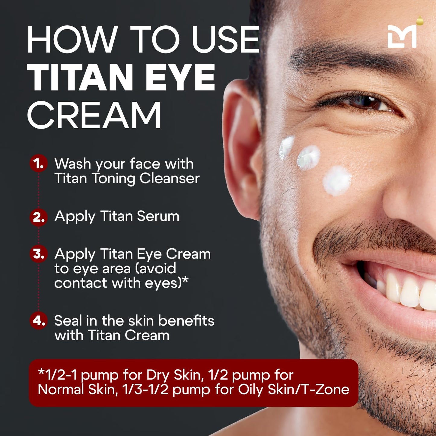 Titan Anti-Aging Mens Eye Cream – Mens Dark Circles Under Eyes Treatment – Eye Bags Treatment for Men – Puffy Eyes Treatments for Men – Peptides, HA, Herbal Extracts –All Skin Types–Unscented