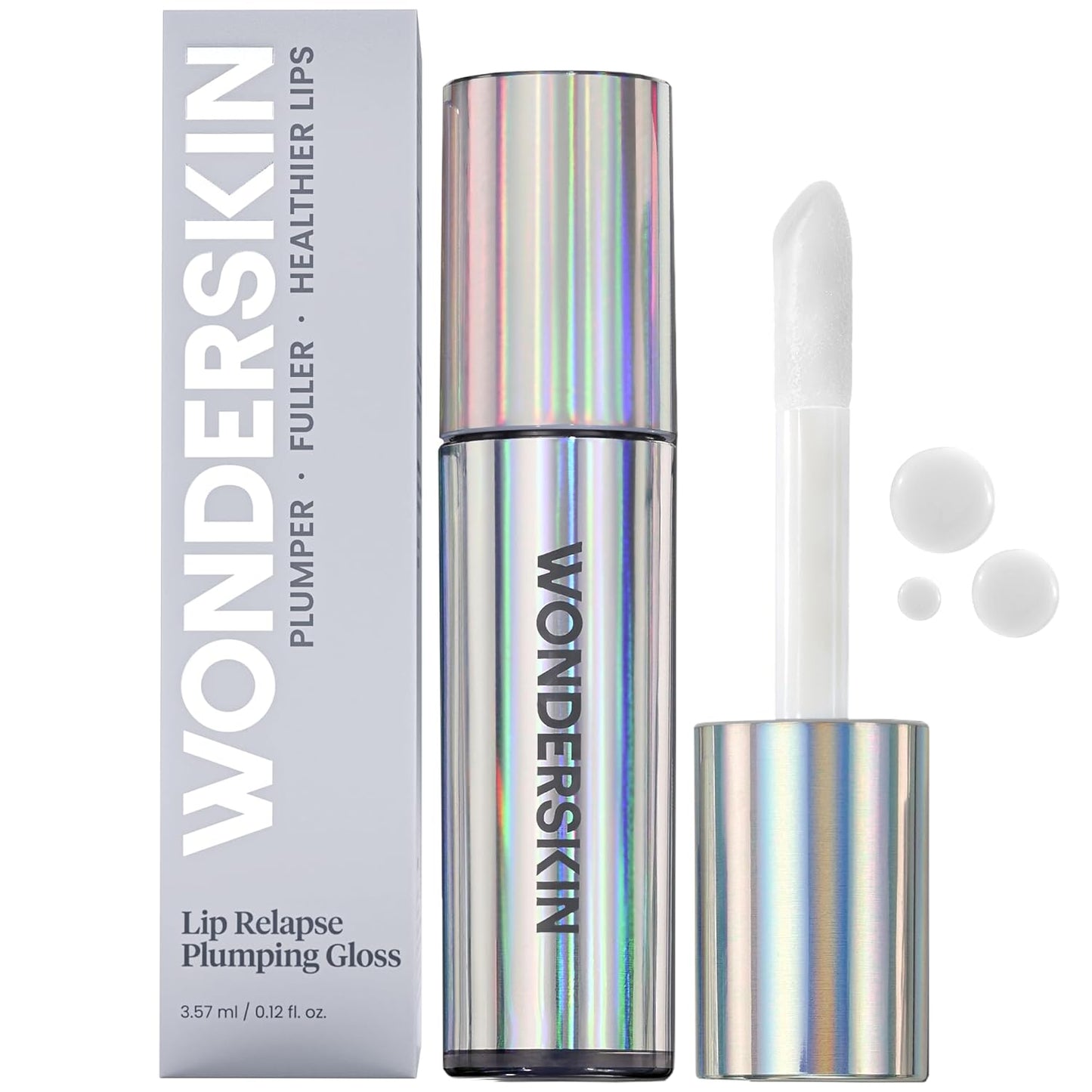 Wonderskin Lip Relapse Plumping Gloss – Lip Plumper Gloss for Fuller-Looking Lips with Hydrating, Non-Sticky, High-Shine Finish