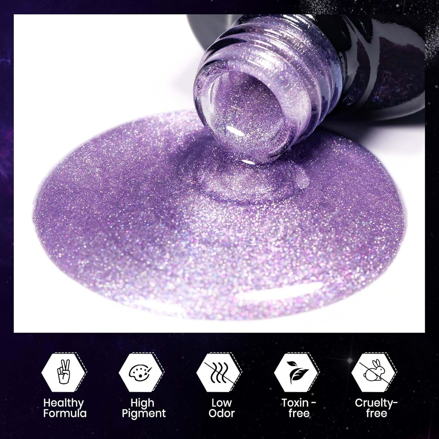 MIZHSE Cat Eye Gel Nail Polish, Aurora Purple Magnetic Gel Polish with Magnet Stick, Shiny Glitter Cateye Nail Gel Soak Off Nail Art Manicure Home
