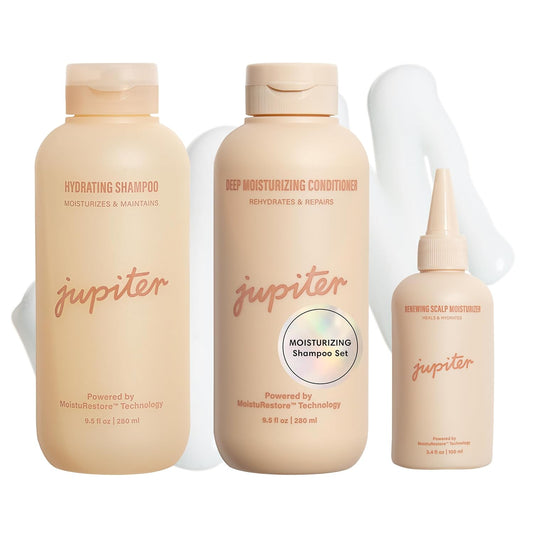 Jupiter Hydrating Shampoo, Conditioner, and Scalp Moisturizer Set – Moisturizing, Nourishing, and Strengthening Hair Care – Daily Scalp & Hair Hydration – Color-Safe, Sulfate-Free, Paraben-Free
