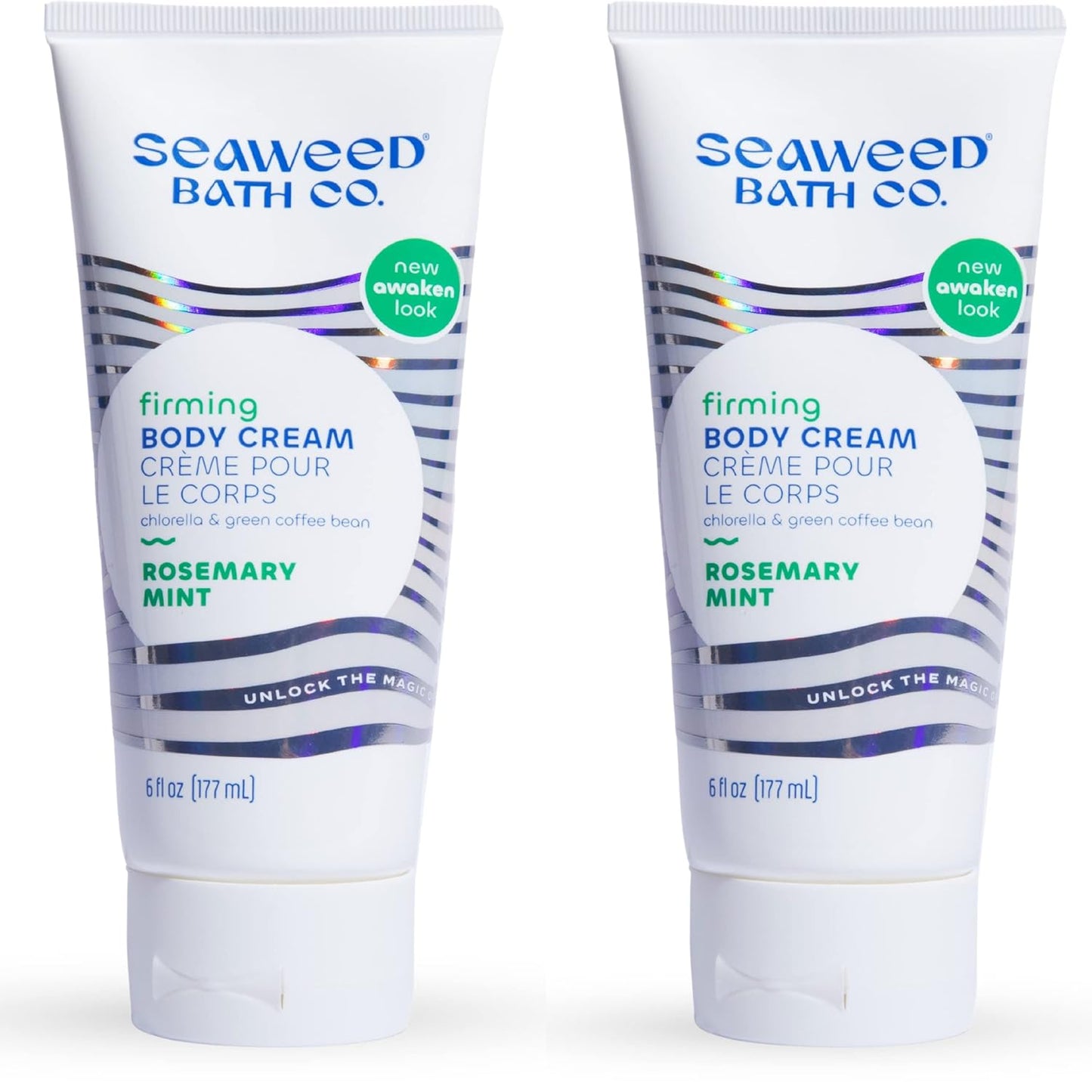 Seaweed Bath Co. Firming Body Cream - Rosemary Mint - Hydrating Hand and Body Lotion with Hyaluronic Acid - Toning Skin Moisturizer for Dry Skin - 6 oz (Pack of 2)