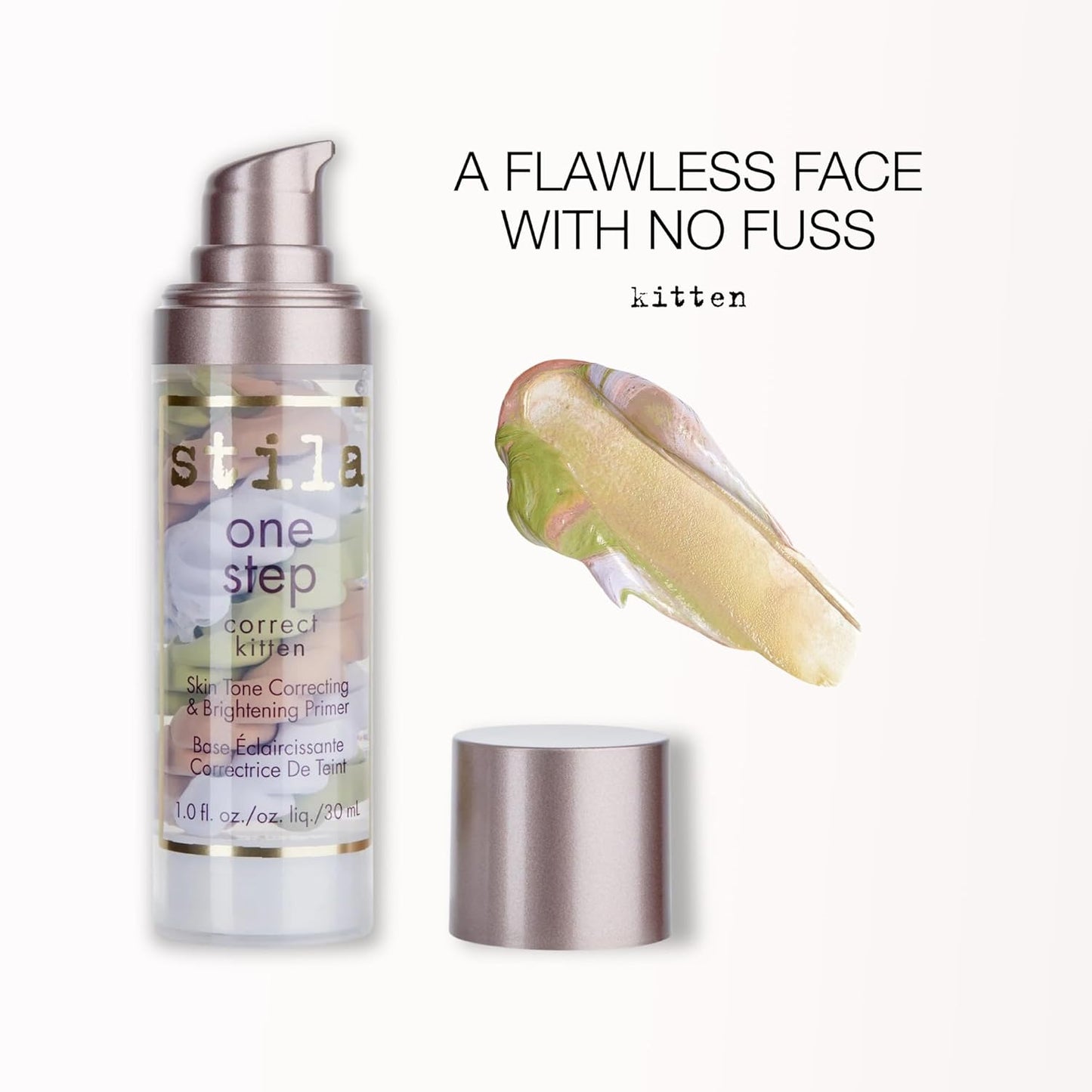 stila One Step, Color Corrector & Brightening Primer Facial Serum to Even Skin Tone, Moisturize & Hydrate, Oil-Free Makeup 1 Fl. Oz.