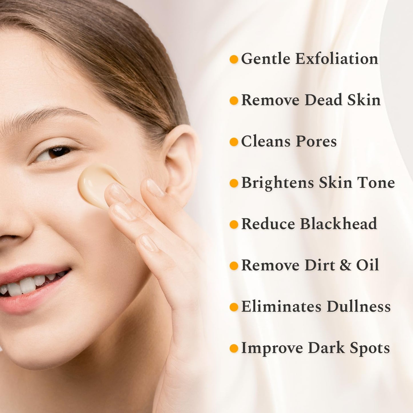 Vitamin C Face Scrub Face Exfoliator Cream Brightening Facial Scrub Exfoliating Facial Wash Microdermabrasion Facial Scrub, Gently Exfoliate Dirt and Dead Skin Cells, Improve Dark Spot, 140g/5oz