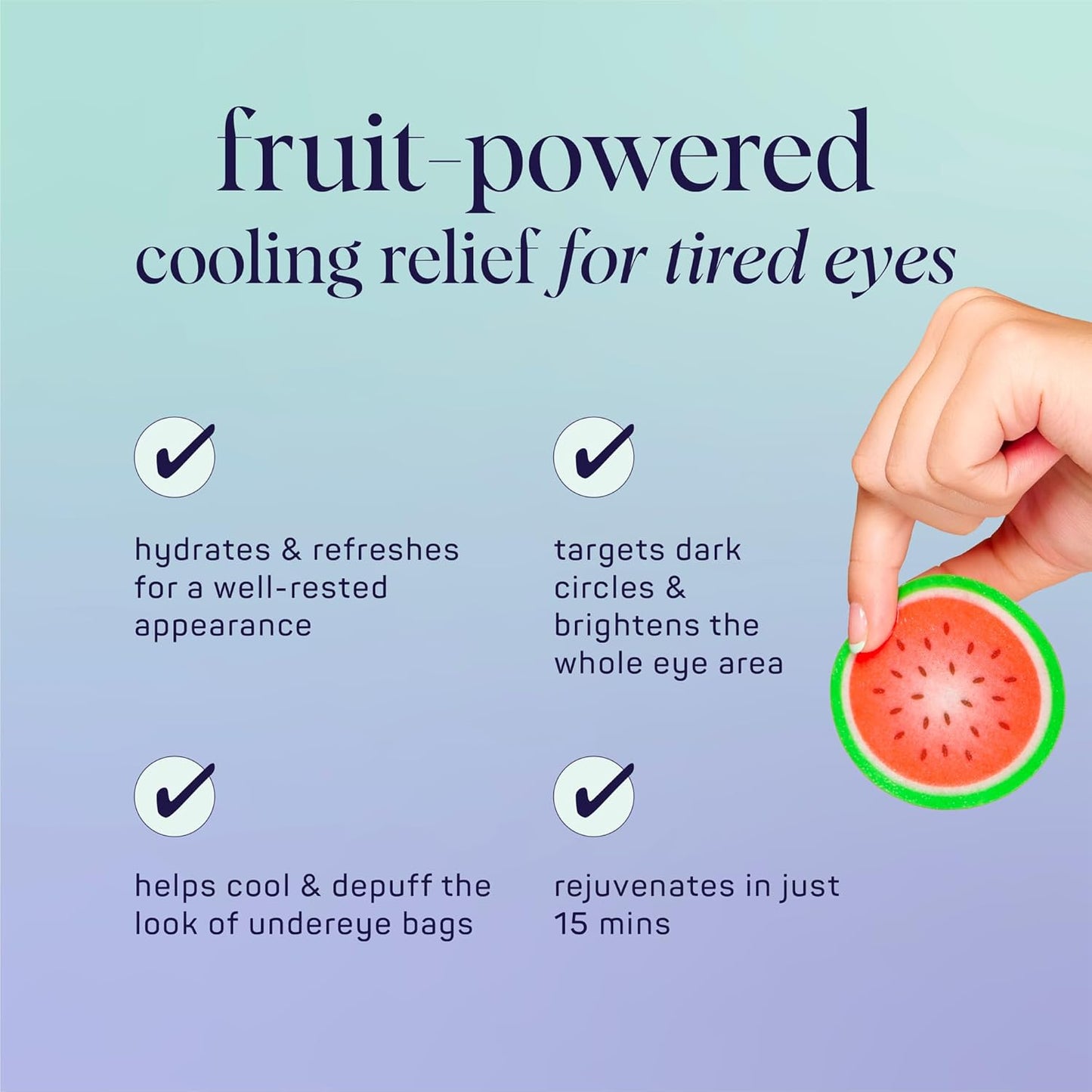 SpaLife Watermelon Cooling Eye Pads, 48 Hydrating Under Eye Patches for Puffiness, Dark Circles, and Tired Eyes, Infused with Hyaluronic Acid, Glycerin, and Vitamin C, Fruity Scent