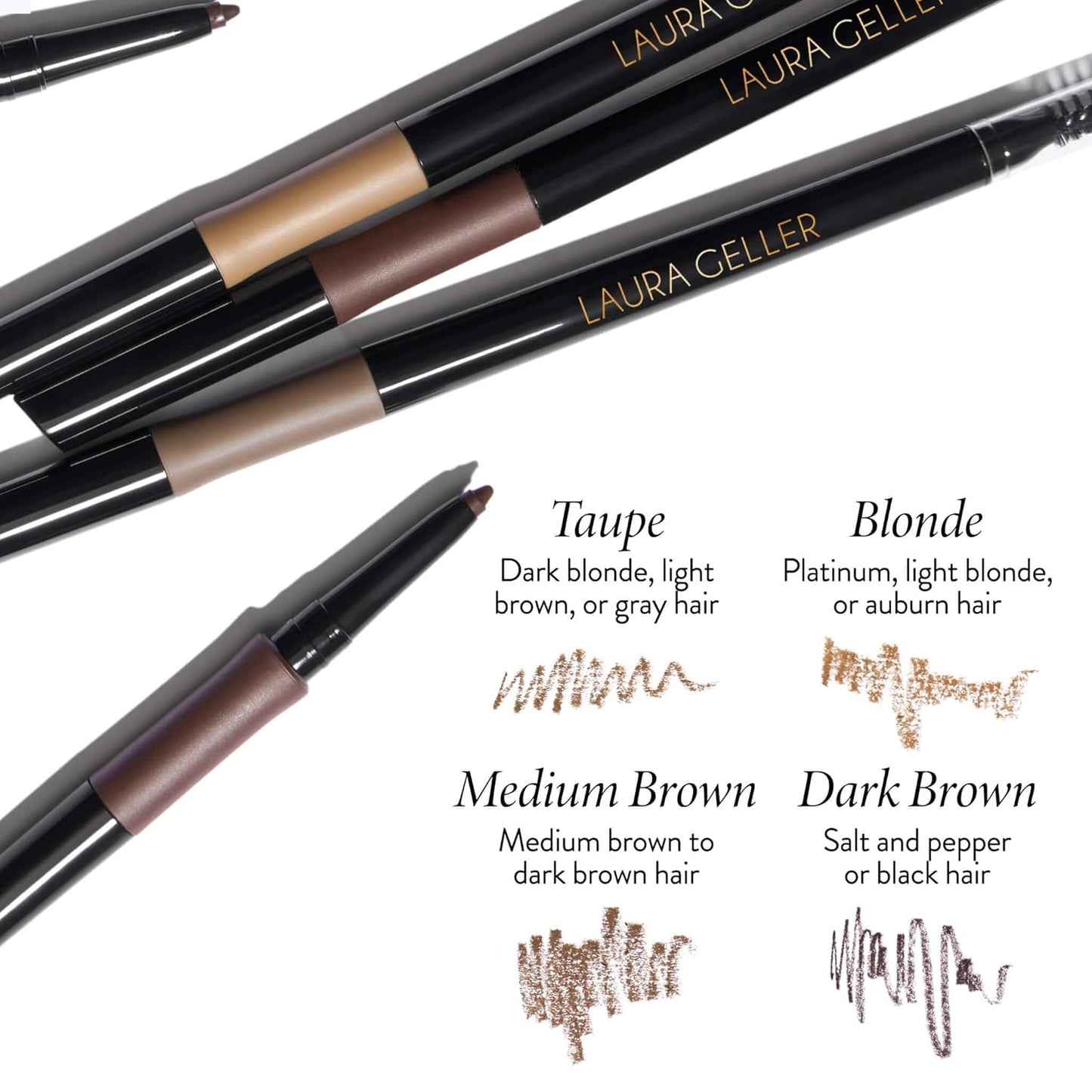 LAURA GELLER NEW YORK INKcredible Waterproof Brow Pencil- Blending Spoolie Brush - Long Lasting Eyebrow Filler (01 Blonde)