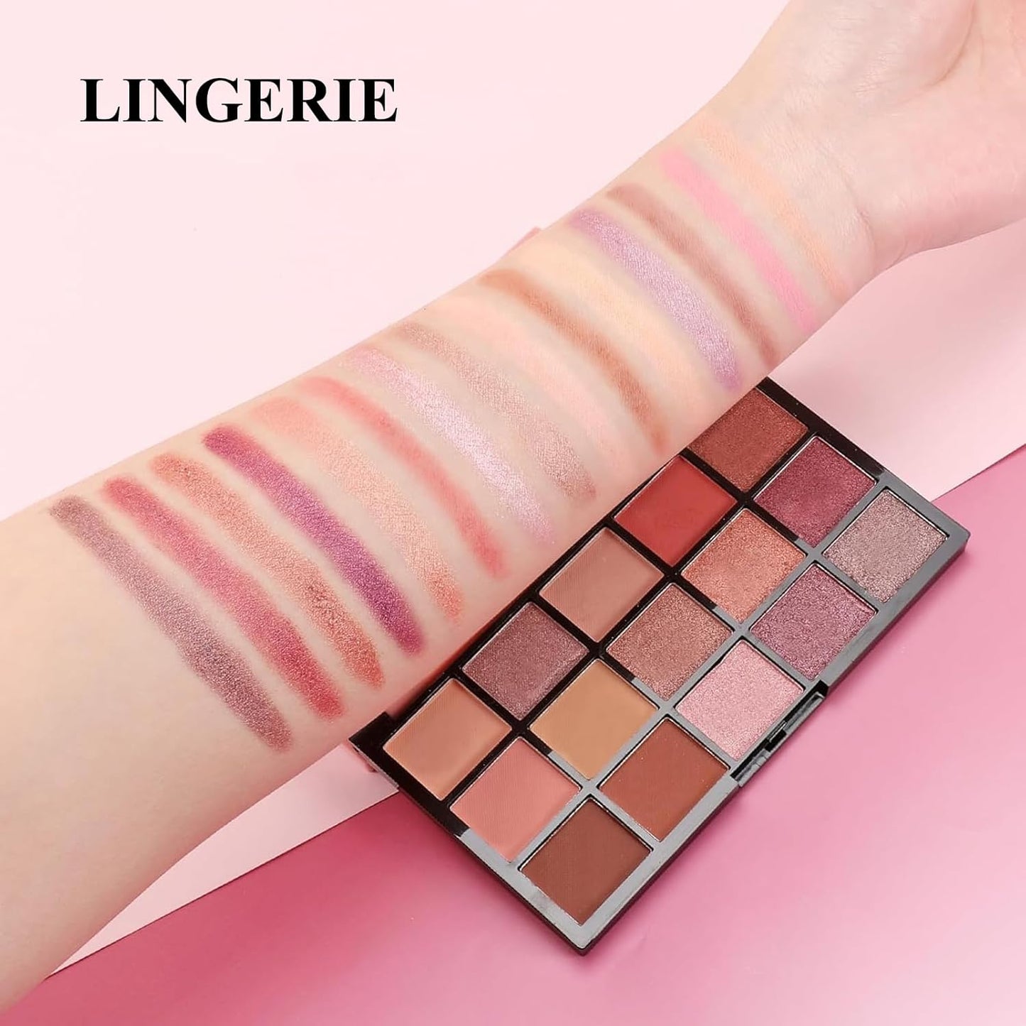Eyeshadow Palette,Eye Shadow Pallet Makeup 15 Colors,Colorful Highly Pigmented Matte & Shimmer Makeup Eyeshadow for Women (LINGERIE)