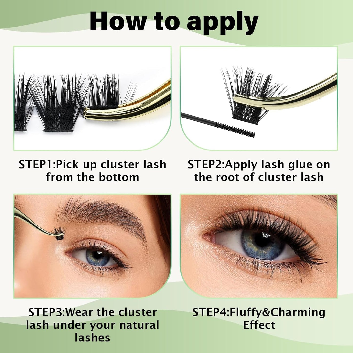 Lash Clusters 96pcs Individual Lashes Y22 D Curl 8-18MIX Eyelash Clusters KEYYOU Volume Wispy Lash Extension Soft&Comfortable Easy DIY at Home(Y22,D-8-18MIX)