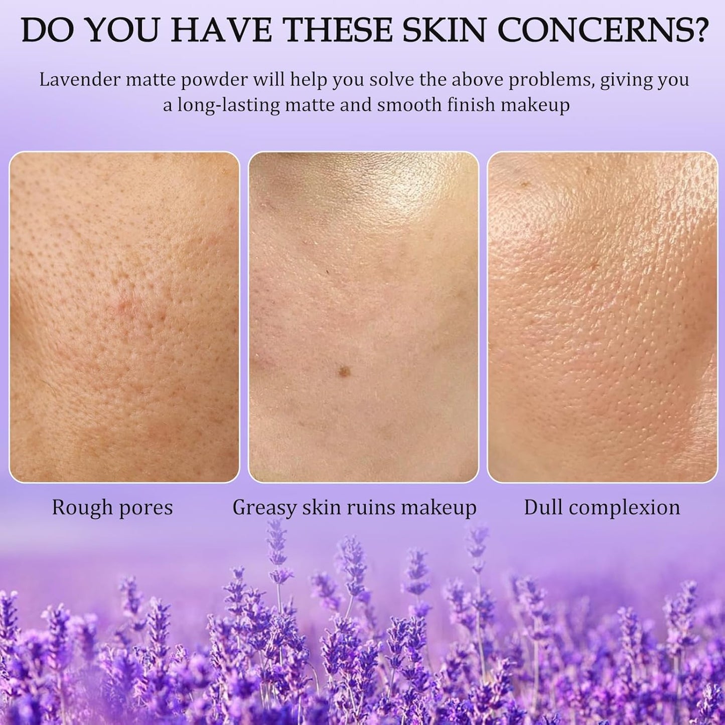 Chillab Lavender Matte Powder,Lavender Jelly Pressed Powder Matte Powder Oil Control,Chillab Polvo Compacto with Mini Powder Puff for Silky Blurring Oil Control Long-Lasting Makeup(2PCS) (1PCS)