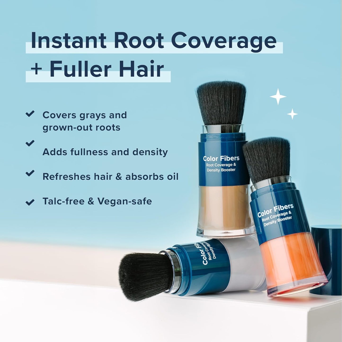 TRUHAIR Color Fibers Root Coverage & Density Booster | Quick-Apply Touch Up Hair Color | Natural Matching, Gray Hair Cover Up - 11 Colors Available (Black)