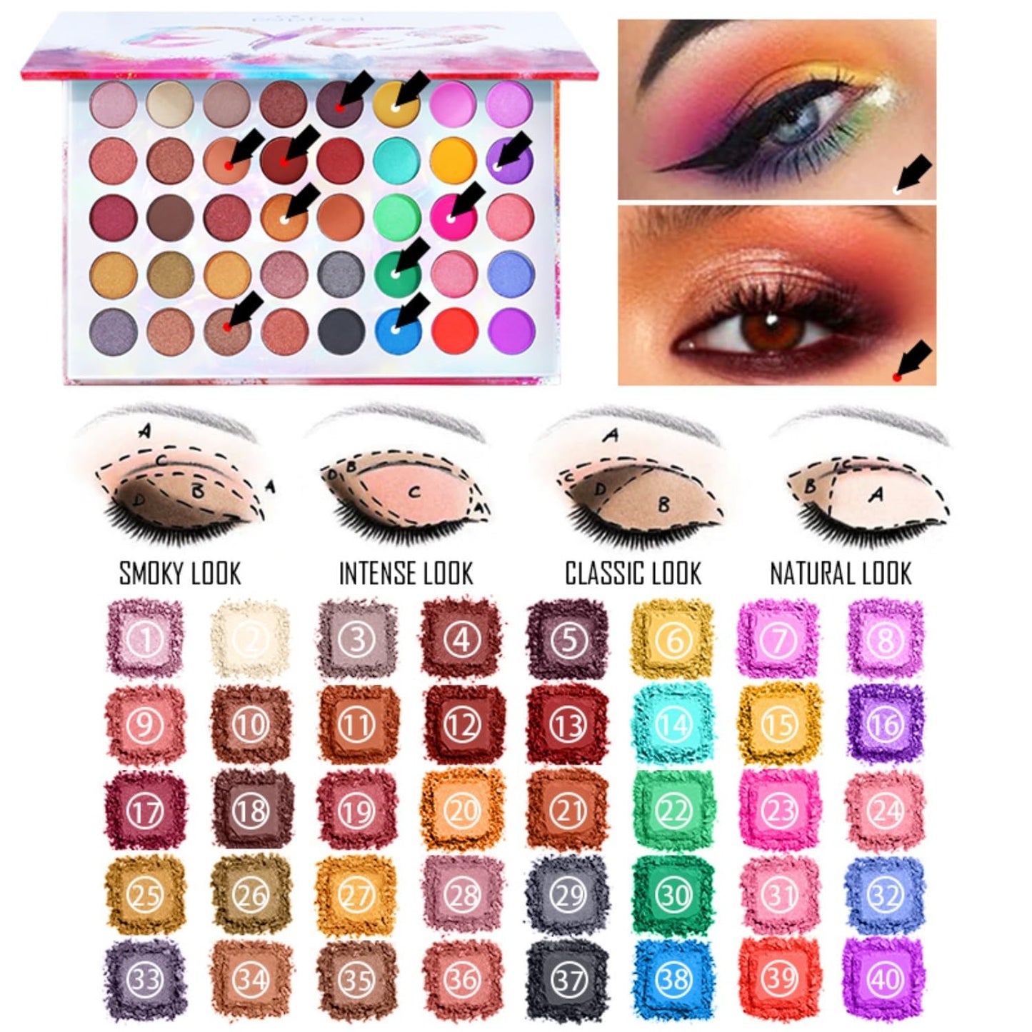 MAEPEOR All In One Makeup Kit 34PCS Makeup Kit for Women Full Kit Multi-Purpose Makeup Set for Beginners or Pros (KIT014)