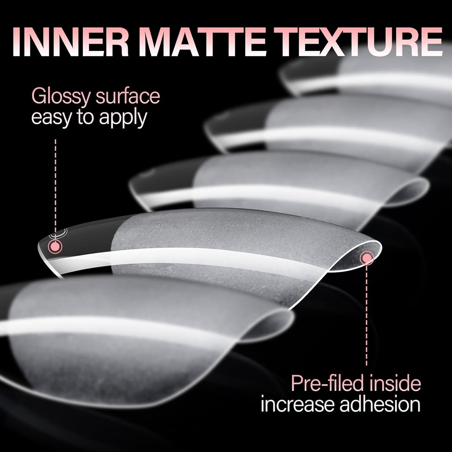 AILLSA Short Almond Nail Tips - Thickened Pre-shaped False Nail Tips Short Almond Shaped Half Matte Nails Tips, Fake Nails Extension 450pcs 15 Sizes with Storage Box