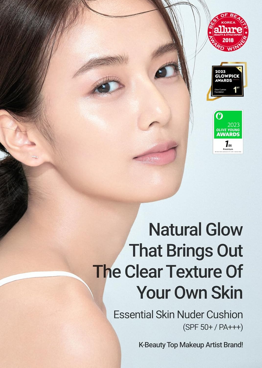 [JUNGSAEMMOOL OFFICIAL] Essential Skin Nuder Cushion (N Light) | Refill Included | Natural Finish | Buildable Coverage | Makeup Artist Brand | Cream Foundation