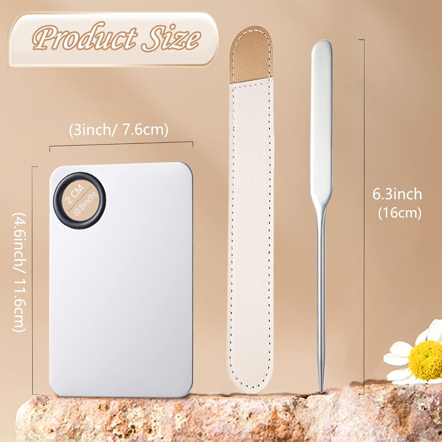 Korean Makeup Spatula, Picasso Makeup Spatula Korean, Foundation Spatula Korean, Professional Korean Spatula and Makeup Mixing Palette (Rectangle)