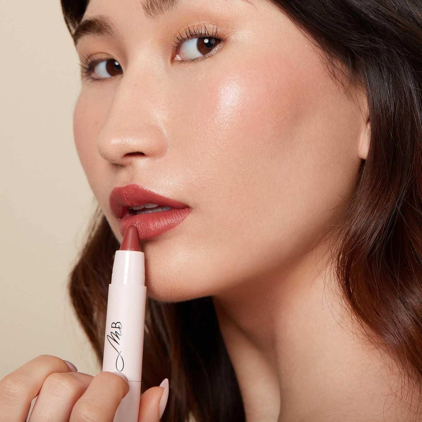 Monika Blunder Beauty Kissen Lush Lipstick Crayon - Valentina (Browny Muted Red) - Clean Beauty, Cruelty-Free, Vegan