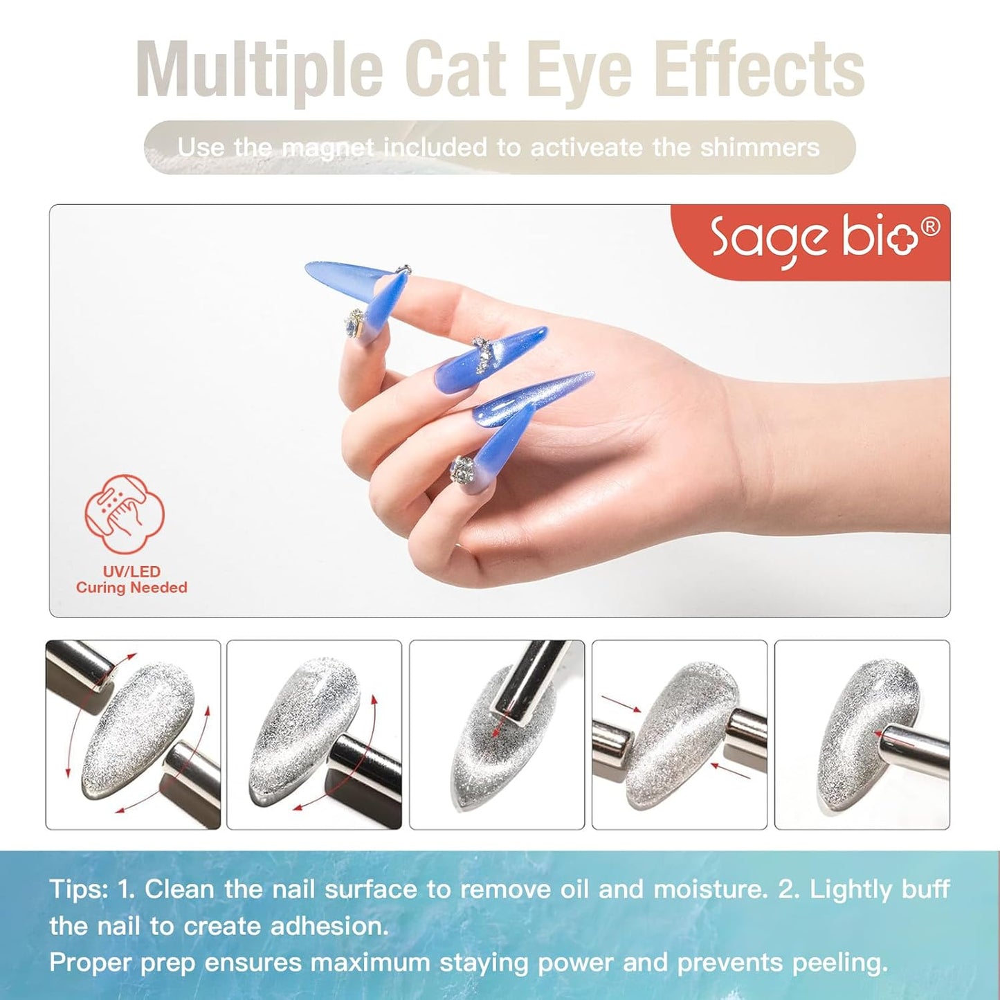 Multifunctional Cat Eye Gel Nail Polish, No Base or Top Coat Required, 15ml, Lasts Up to 4 Weeks, UV/LED Cured, Easy Application, R120