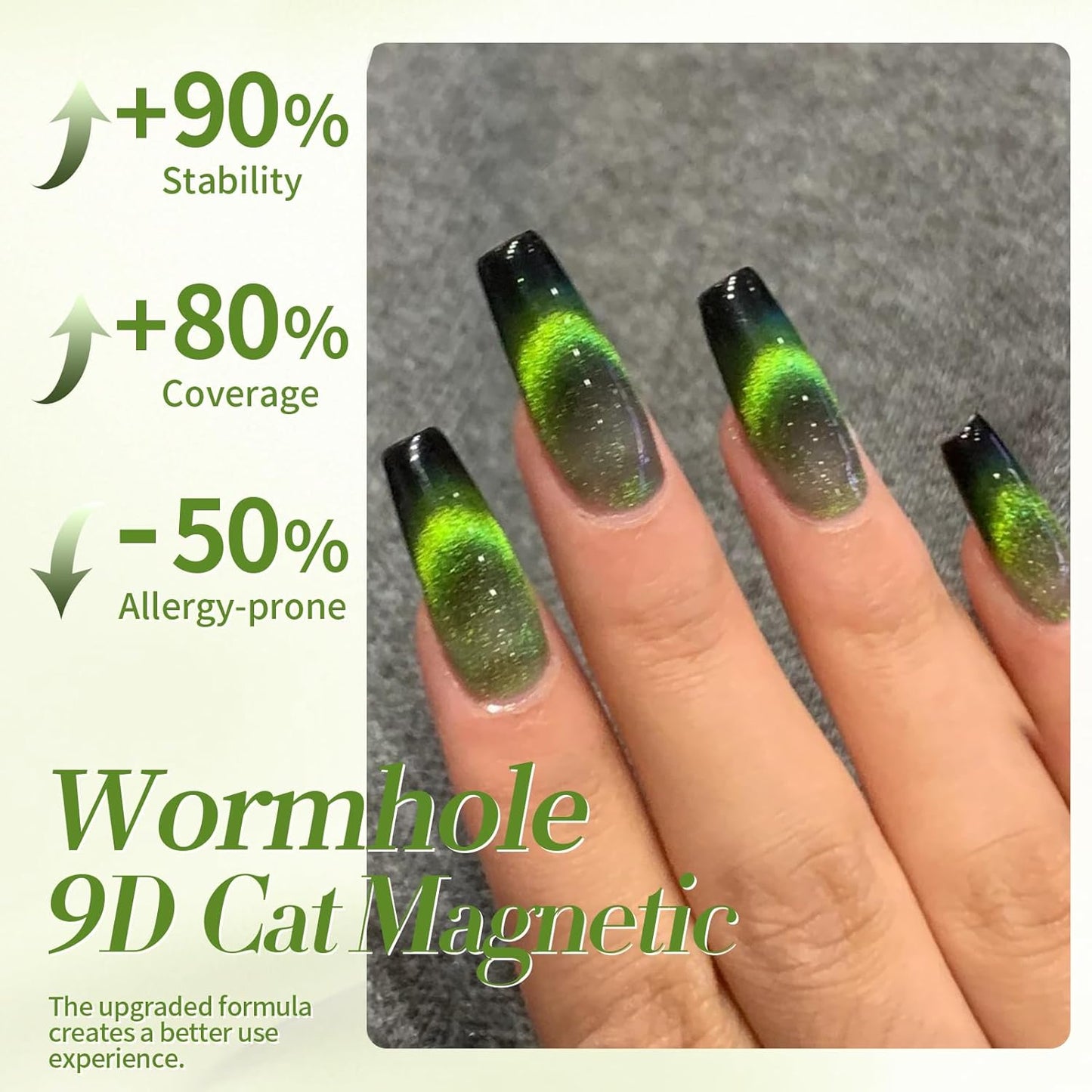 Born Pretty Cat Magnetic Gel Nail Polish 9D Wormhole Holorgraphic Cat Magnetic Eye Gel Polish U v Nail Gel Diy Art for Girls Women 15ML