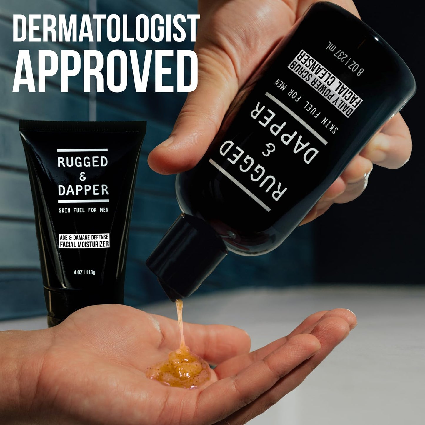 Daily Duo Skincare Set for Men | Includes Age + Damage Defense Moisturizer & Daily Power Scrub Face Wash