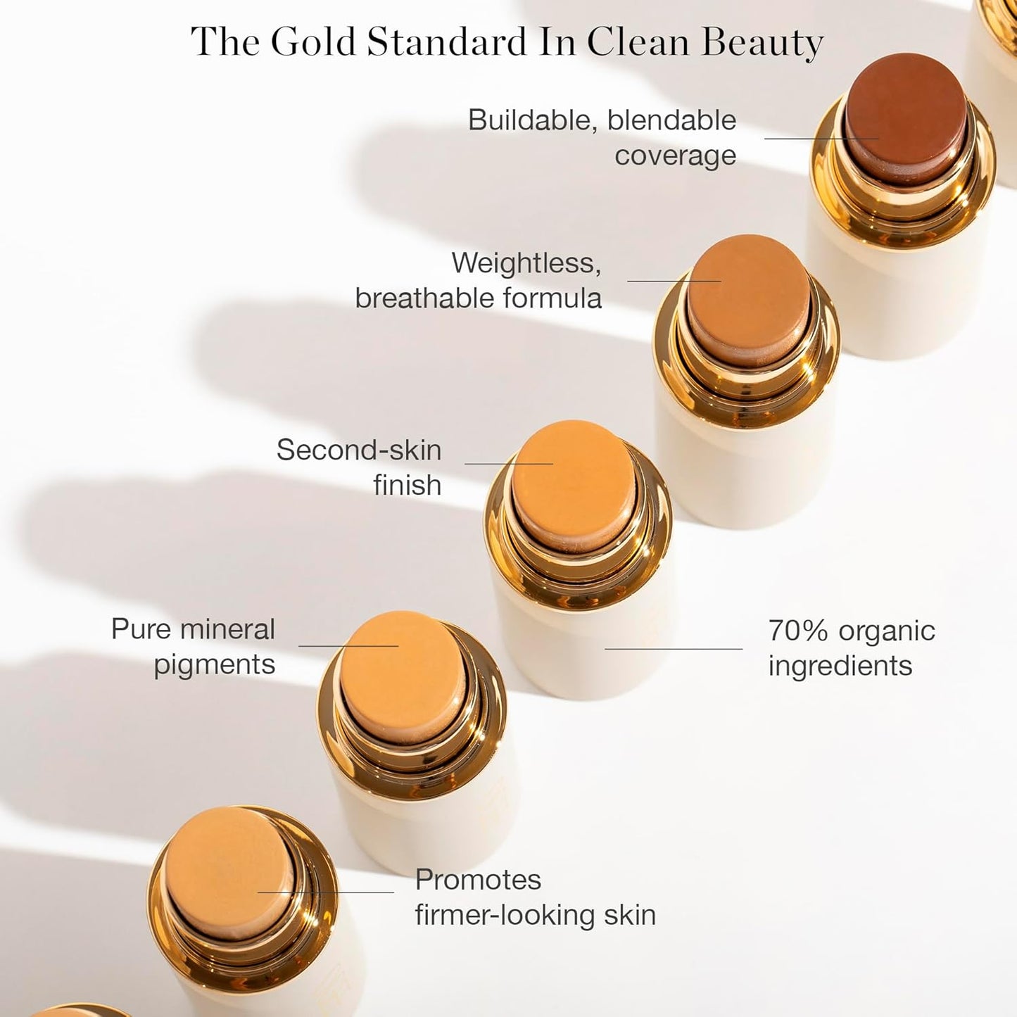 Ogee Sculpted Complexion Foundation Stick (Mahogany 14.5N - Deep Cocoa, Rich Undertones) Full Coverage Foundation Makeup - Instantly Balance & Even Complexion - 70% Organic Ingredients