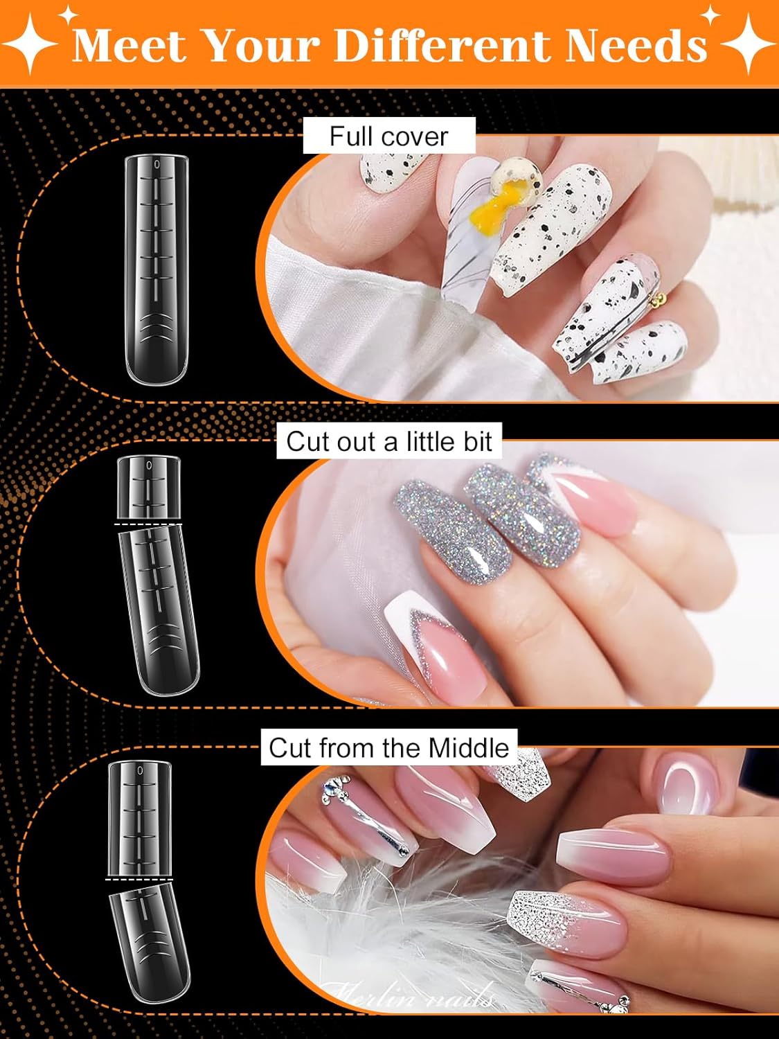 EBANKU Dual Form Kit, 288PCS Poly Gel Forms for French Nails, 8 Styles Reusable Silicone Pads, 5PCS Clips, Brush Pen, Files Buffer, Extension Kit for Beginner