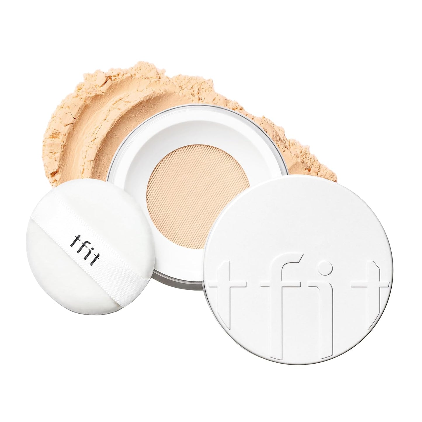TFIT Translucent Set Finishing Powder - Sebum Control Face Loose Powder, Matte & Silky Finish, Lightweight, Long-lasting, Korean Makeup Setting Powder (2.1 Medium Beige, 0.24 Oz.)