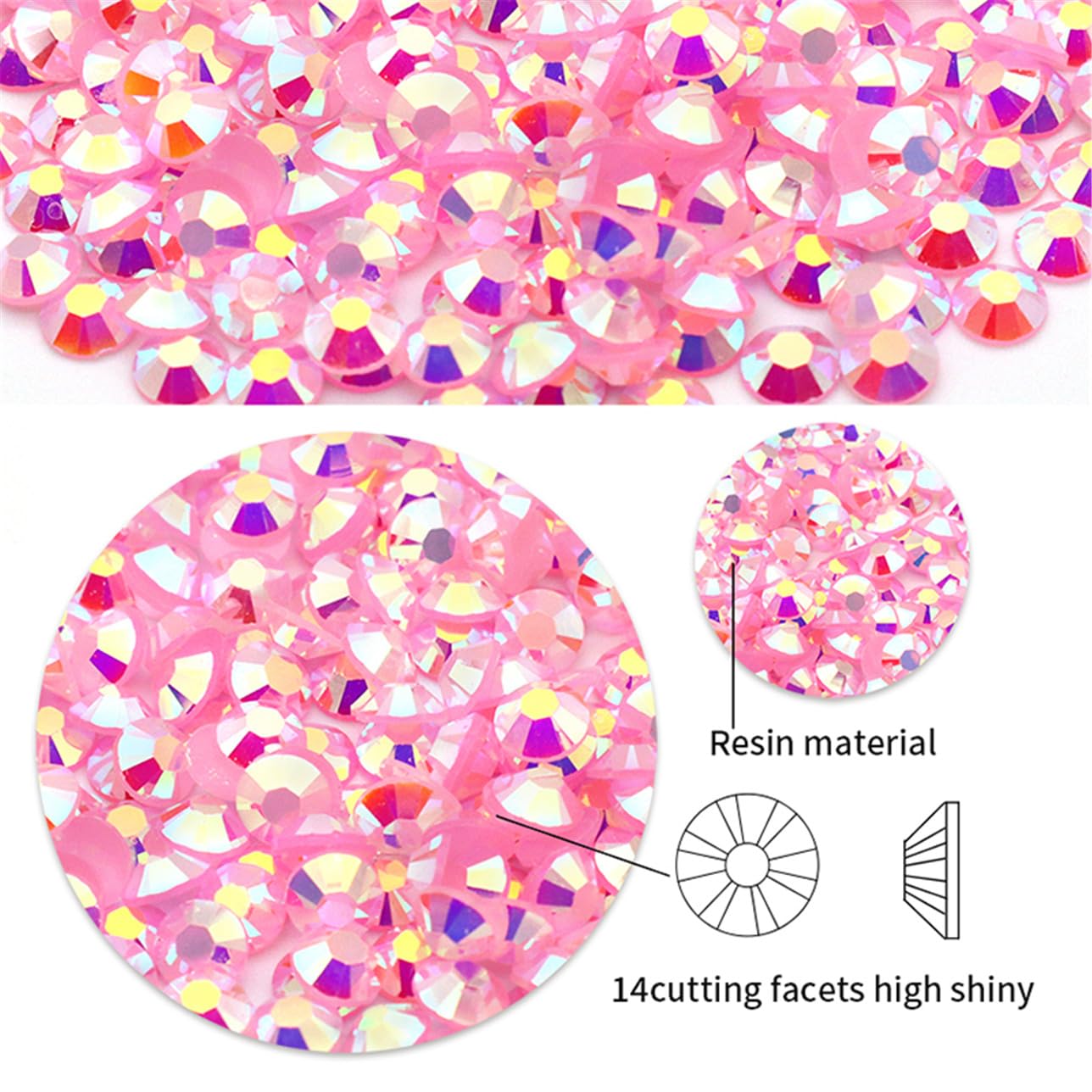 4500 Pcs SS6 2mm AB Flatback Rhinestones for Nails Art Crafts Glitter Round Shine Gems Crystals DIY Clothes Shoes （Orange Yellow AB）
