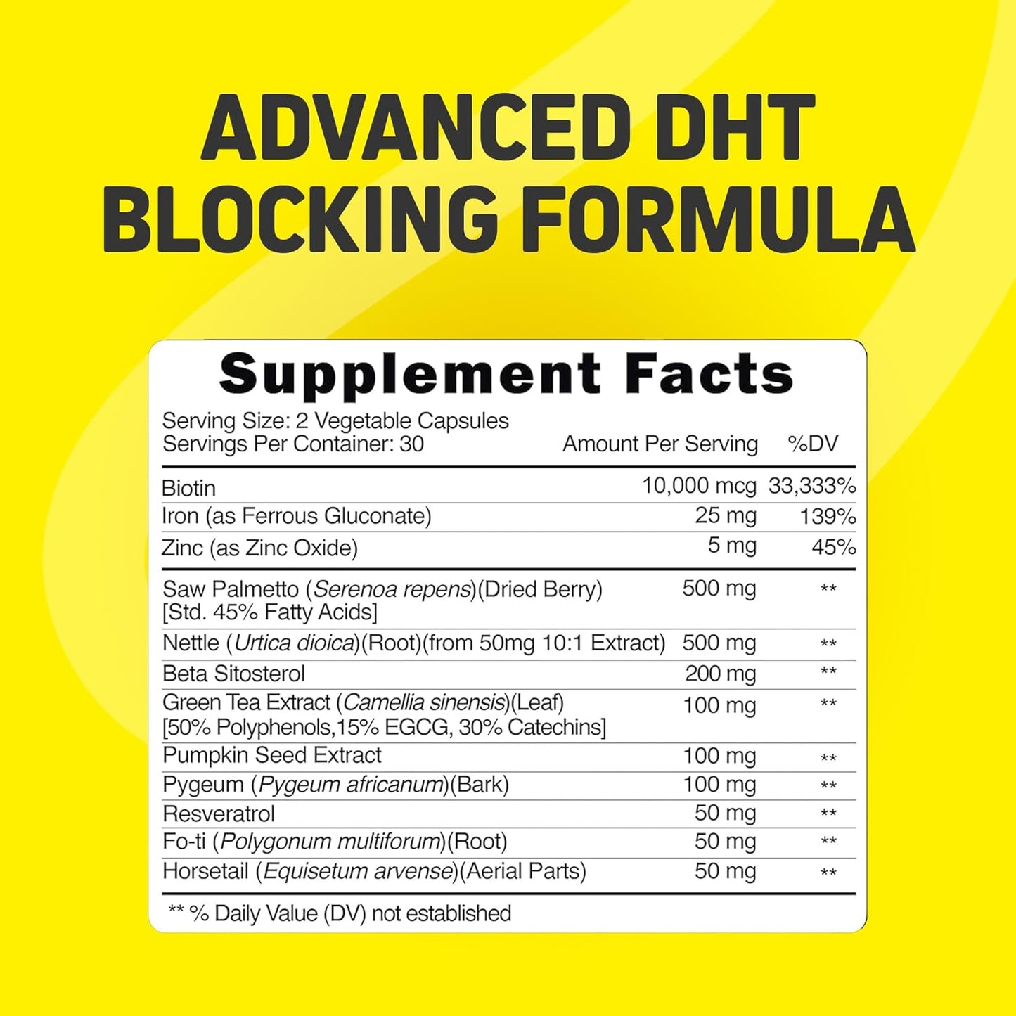 Hair Growth Vitamins for Women & Men | DHT Blocker with Saw Palmetto & 10000mcg Biotin, Foli Tonic Hair Growth Supplement – Supports Fuller, Thicker Hair Appearance, Non-GMO, 60 Vegan Capsules