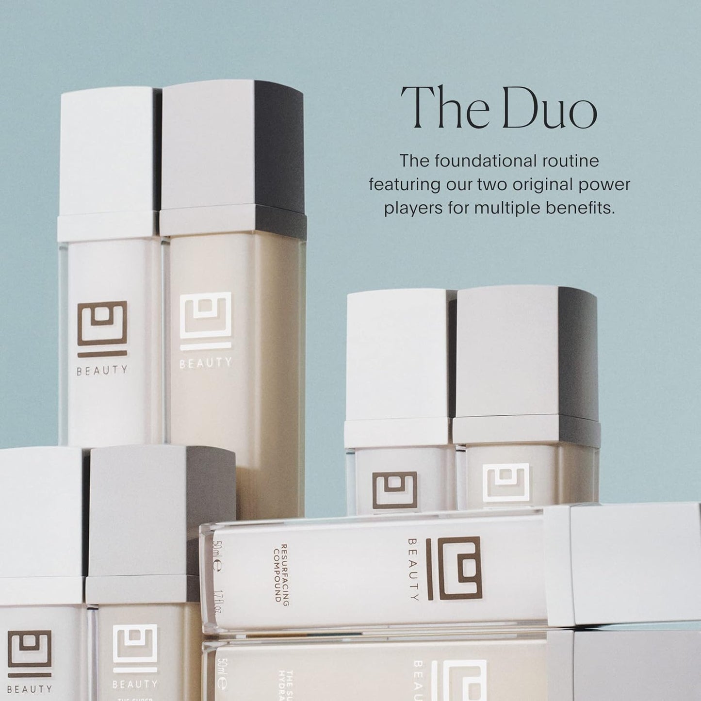 The U Beauty Duo - Resurfacing Compound & SUPER Hydrator Set - Vitamin C & E, Retinol, Hyaluronic Acid - Moisturizing Face Serum Duo for Smooth, Hydrated and Softer Skin, Set of 2 1.7 fl oz