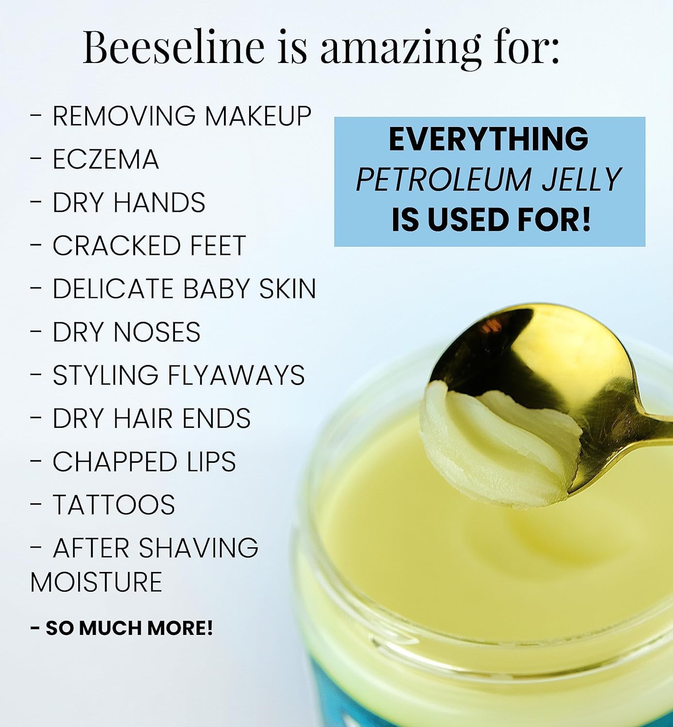 Beesalene Original Unpetroleum - 100% Natural & Hypoallergenic Alternative to Petroleum Jelly - Lips, Hands, Baby, Makeup Remover and More (8 Ounce)