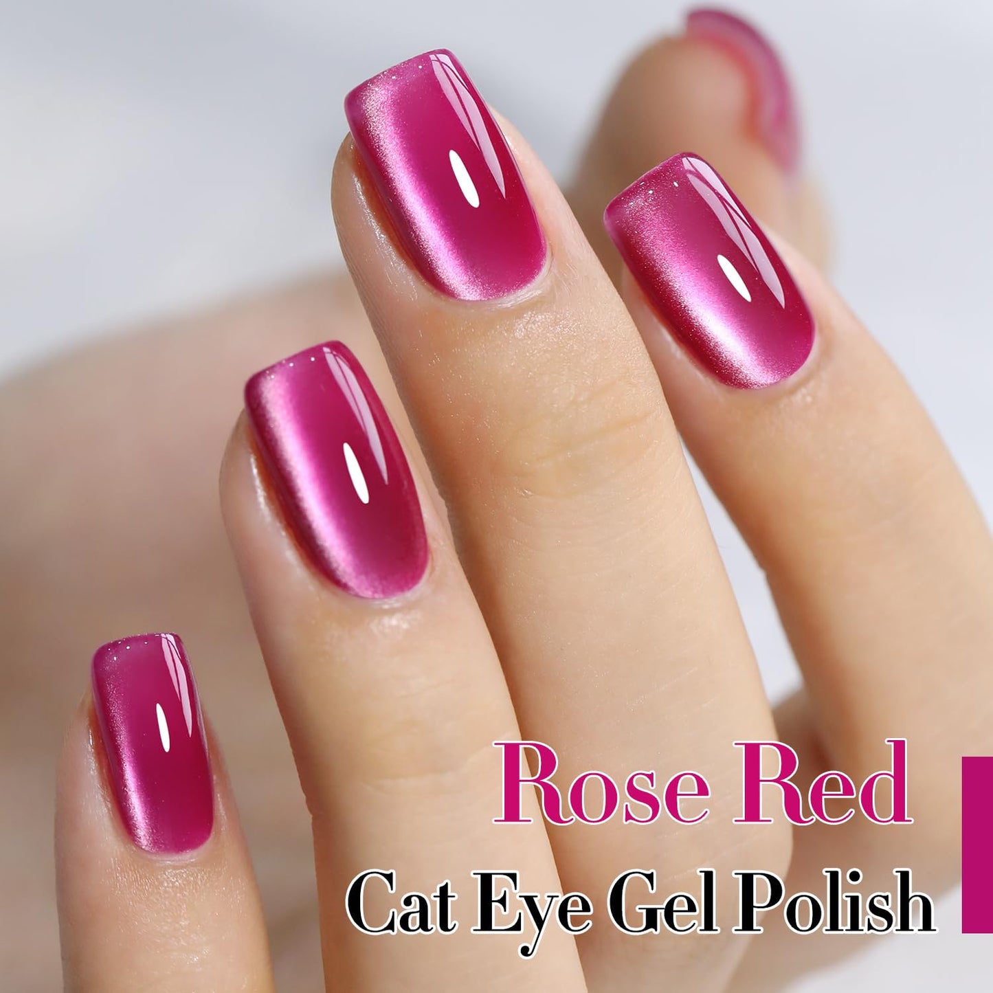 Double Rhythm Jelly Glass Cat Eye Gel Polish with Magnet 15ML Holographic Glitter Shimmer Translucent Sheer Color Magnetic Nail Polish Salon DIY at Home (Jelly Violet-MC1119)