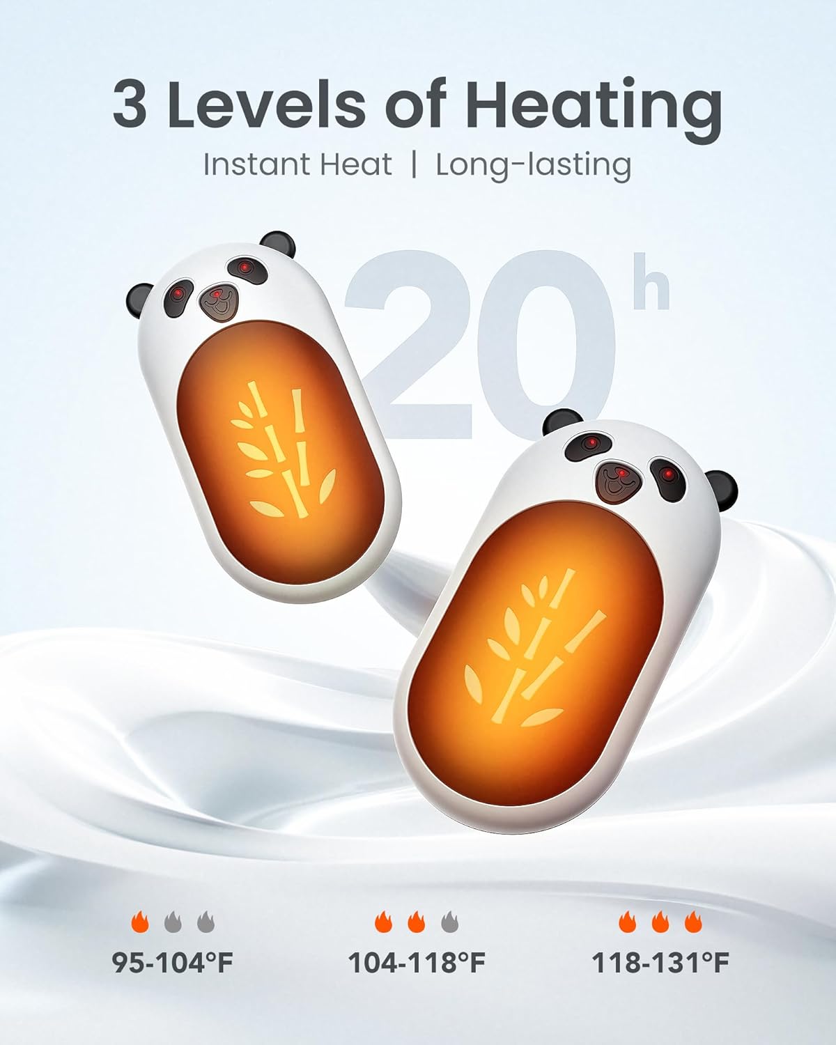 Hand Warmers Rechargeable 2 Pack, 6000mAh Electric Hand Warmer Reusable, 20Hrs Long Heating, Portable Pocket Heater Handwarmer for Women Men, Outdoor Camping, Hunting Gear