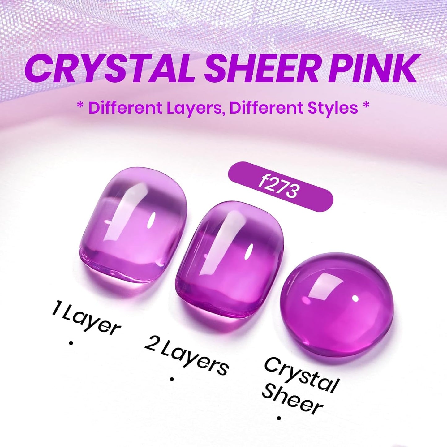 Beetles Purple Gel Nail Polish, 15ML Clear Purple Jelly Gel Polish Sheer Translucent Effect Neutral Nail Polish Soak Off UV Violet Night Dream Series French Nail Art Manicure Salon Gift for Women