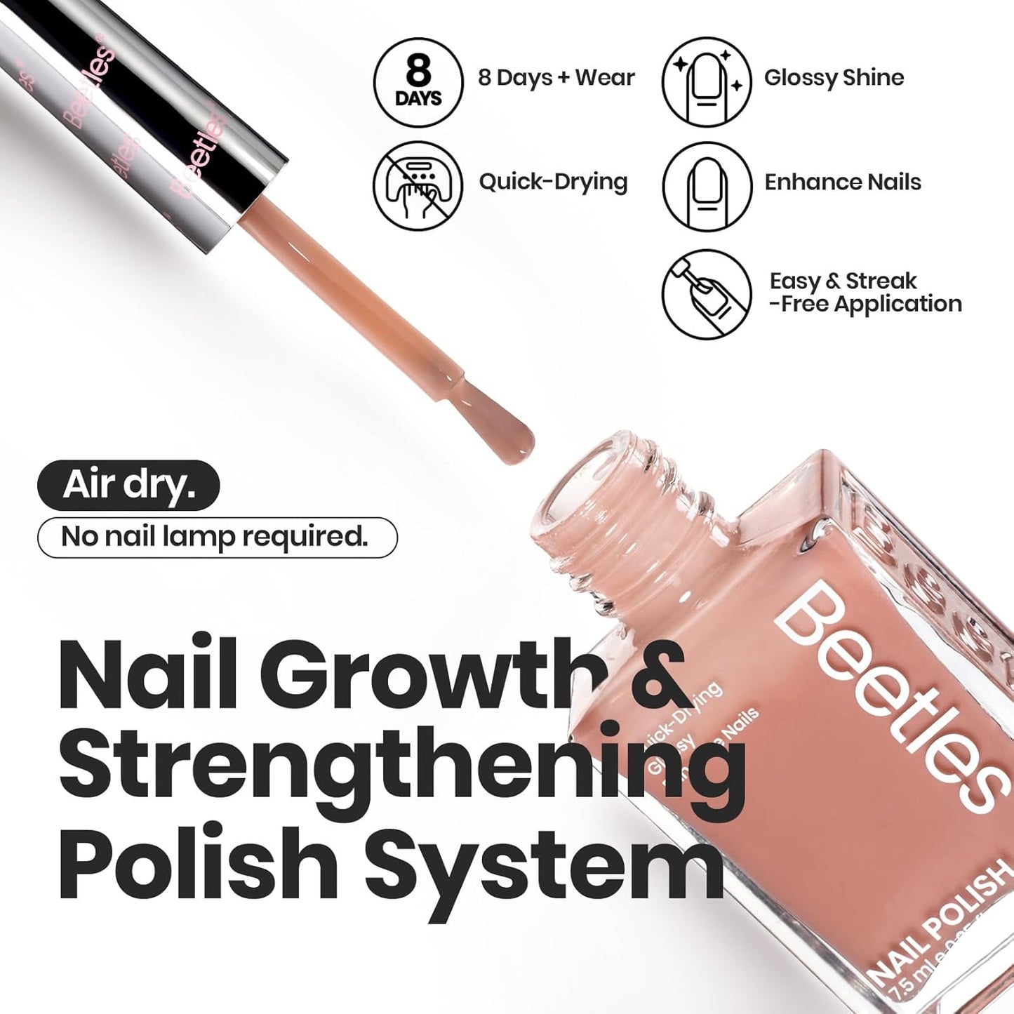 Beetles Jelly Nail Polish Set P186,6 Colors Burgundy Pink Nude Quick Dry Nail Polish Fingernail Fast Drying & Long Lasting Nail Strengthener Polish