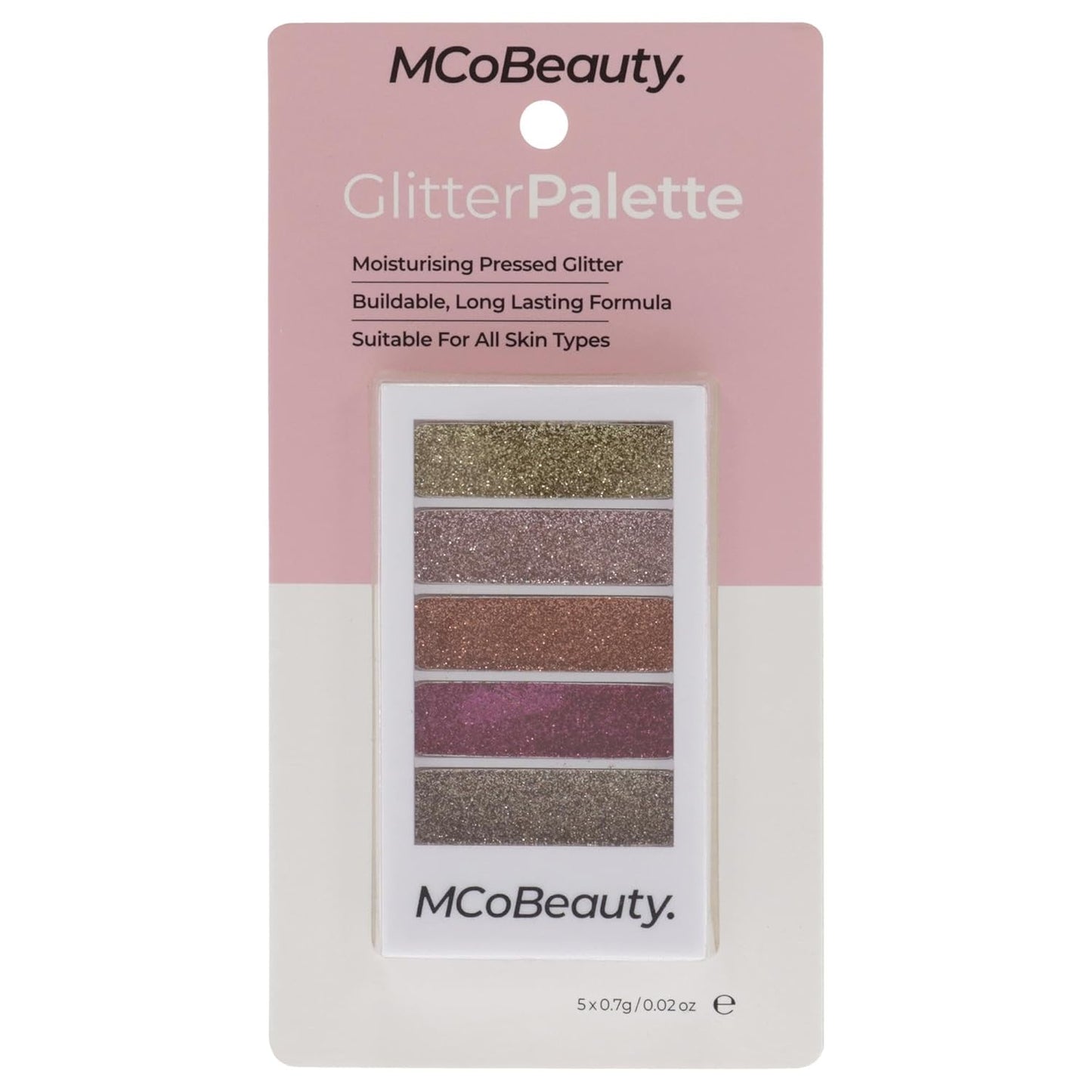 MCoBeauty Glitter Palette - Add A Touch Of Sparkle To Your Eyes - With 5 Different Wearable Shades - Flexible Formula Blends Easily - Can Be Worn Alone Or On Top Of Eyeshadow - 1 Pc