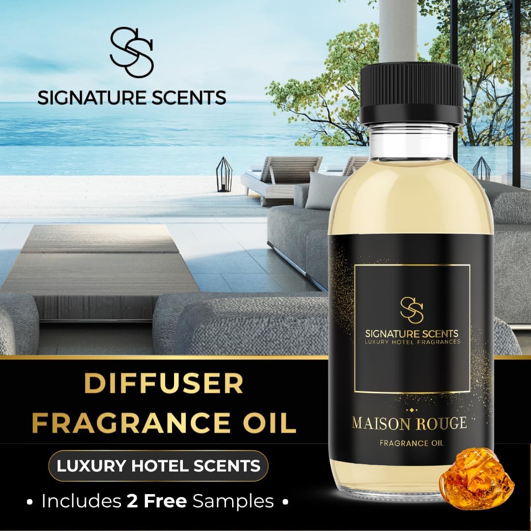 Luxury Hotel Diffuser Oil for Hotels and Homes - Aromatherapy Oils for use with an Essential Oil Diffuser at Home - Fragrance-Scent Diffuser Oil Blend (Maison Rouge) 4.05fl oz (120ml)