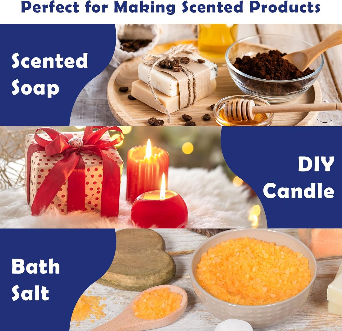 Fragrance Oils, Holamay Dessert Scented Essential Oils for Soap Candle Making, 10x5ml - Creamy Vanilla, Apple Cinnamon, Cookies and More, Aromatherapy Diffuser Oil Scents, Holiday Essential Oil Set