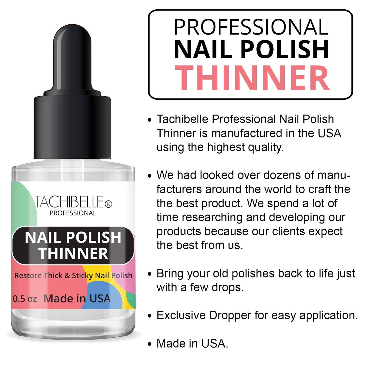 Tachibelle Nail Polish Thinner - Bring your old polishes back to life (1 Bottle)