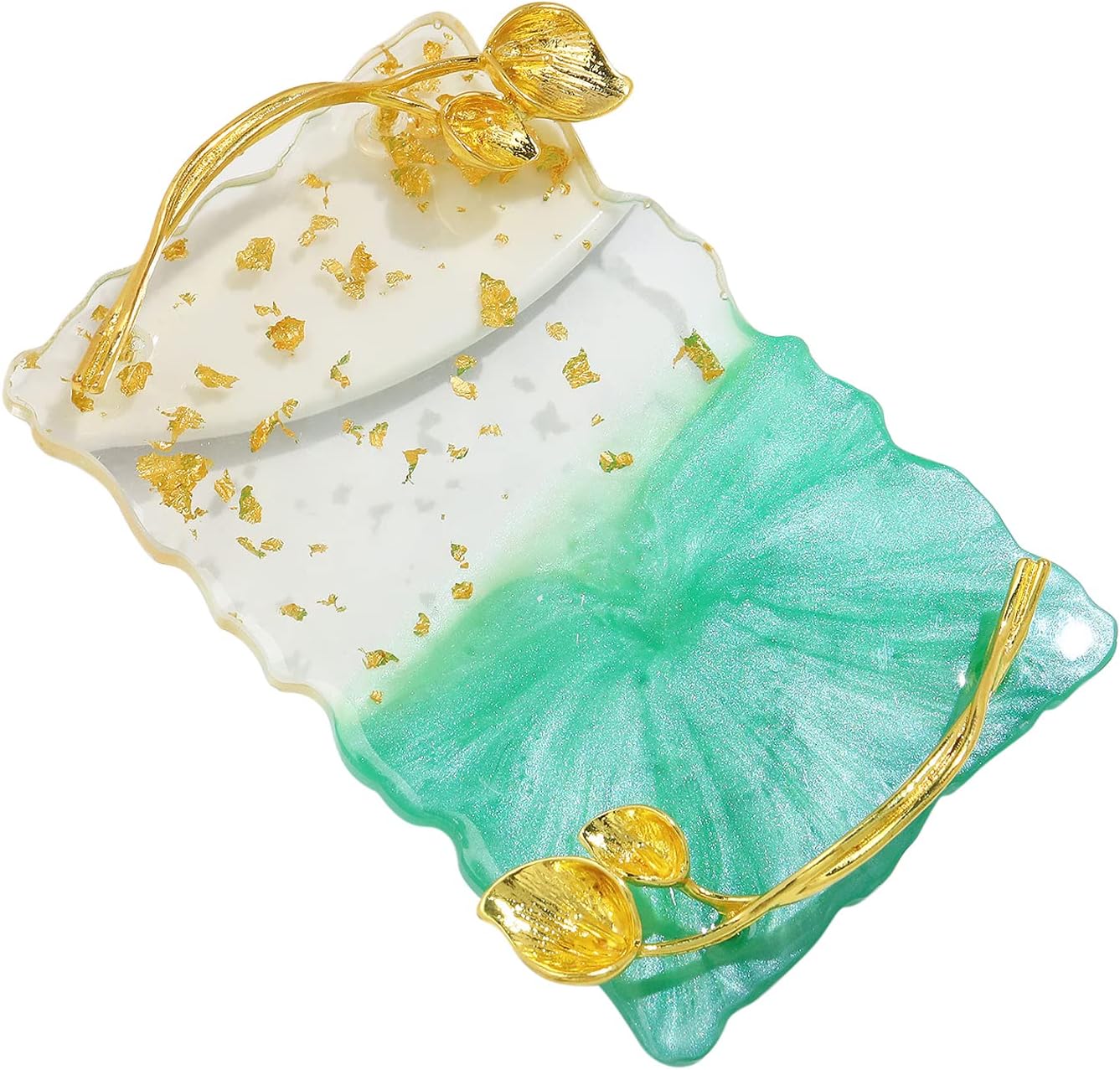 Resin Nail Art Palette, Nail Art Painting Palettes with Nail Palette Stirring Rod Gold Edge Nail Holder Nail Art Display Board Fashion Delicate Nail Tool Accessories, Type 6