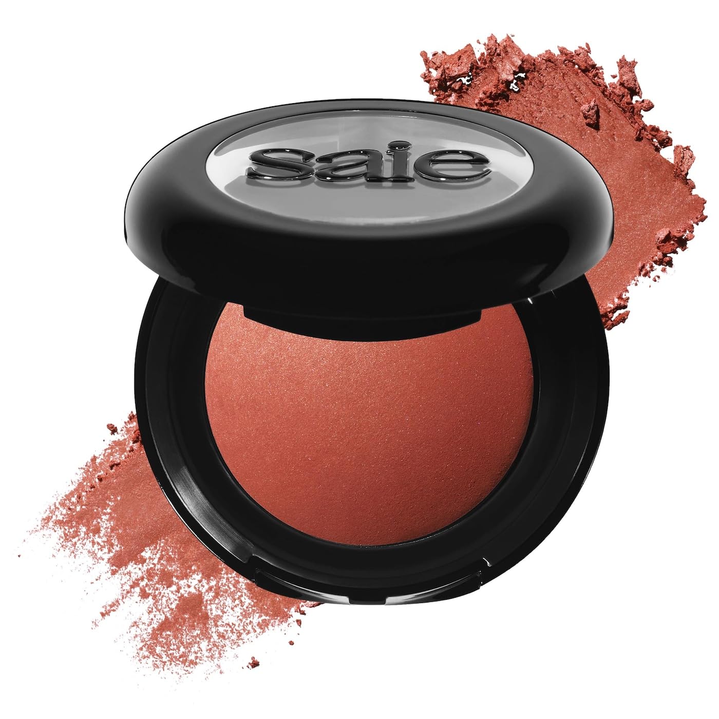 Saie SuperSuede Baked Blush - Talc-Free Powder Blush for All Day Wear - Enriched with Plant-Derived Squalane + Glycerin to Help Moisturize Dry Skin - Ciao (0.1 Ounce)
