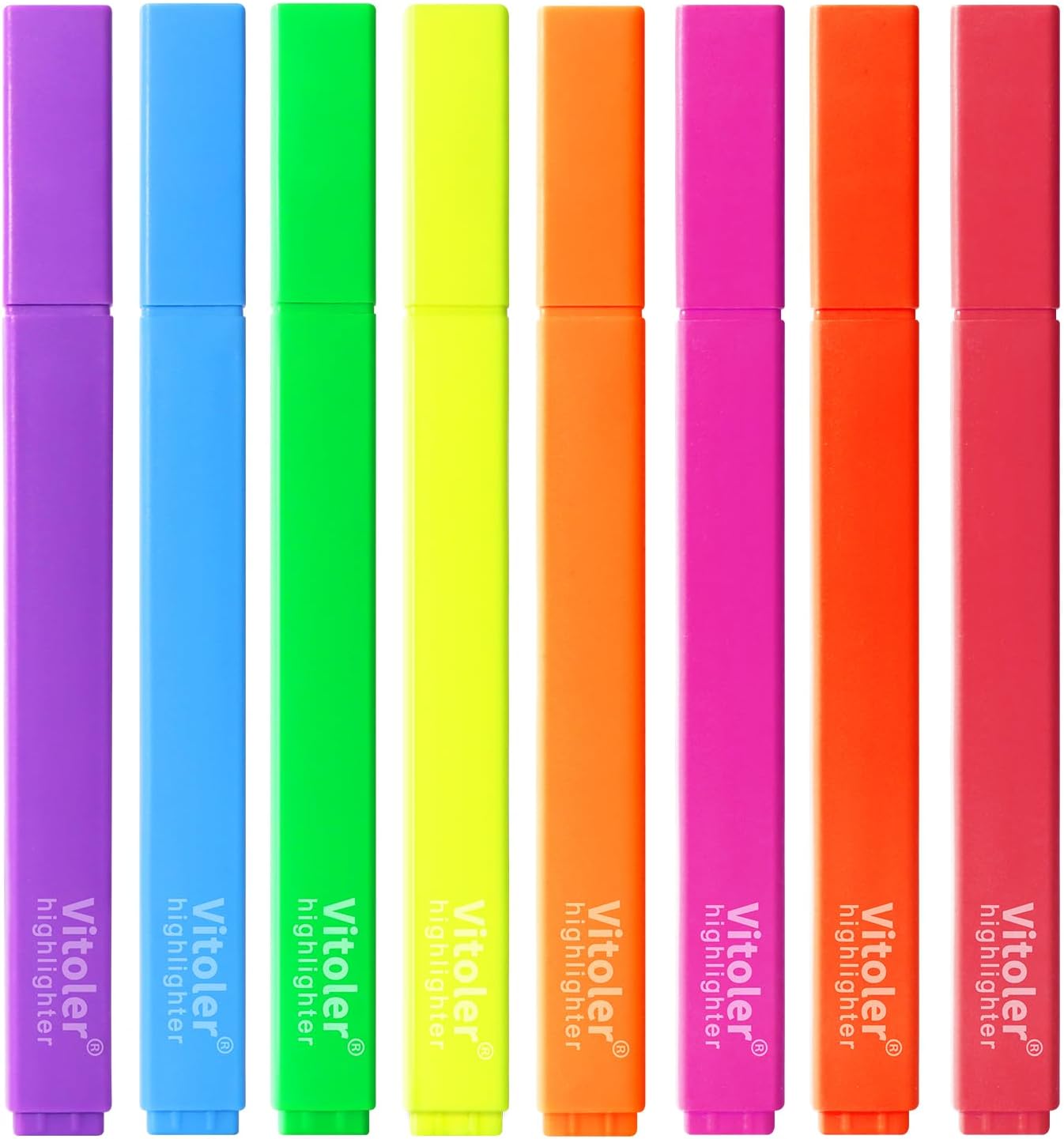 Vitoler Highlighters, 8Pcs Assorted Colors Highlighters,Soft Chisel Tip for Book,Bible Study Supplies Accessories,School Office Use, Teacher Supplies