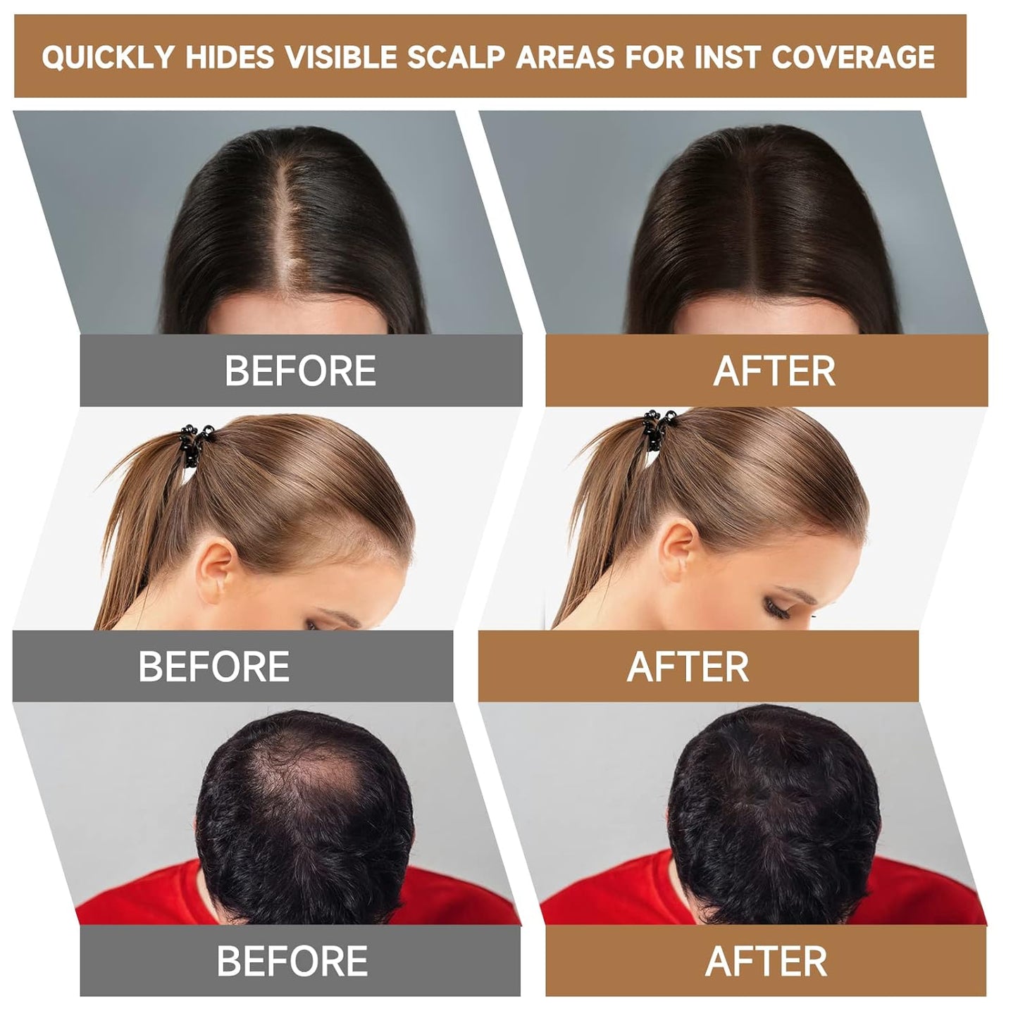 2 Pack Root Touch Up Shadow Powder, Gray Hair Cover Up, Women Color Root Coverage Powder for Thinning Grey Hairline, Men Instantly Concealer Hair Loss Beard Line Eyebrow, Gray